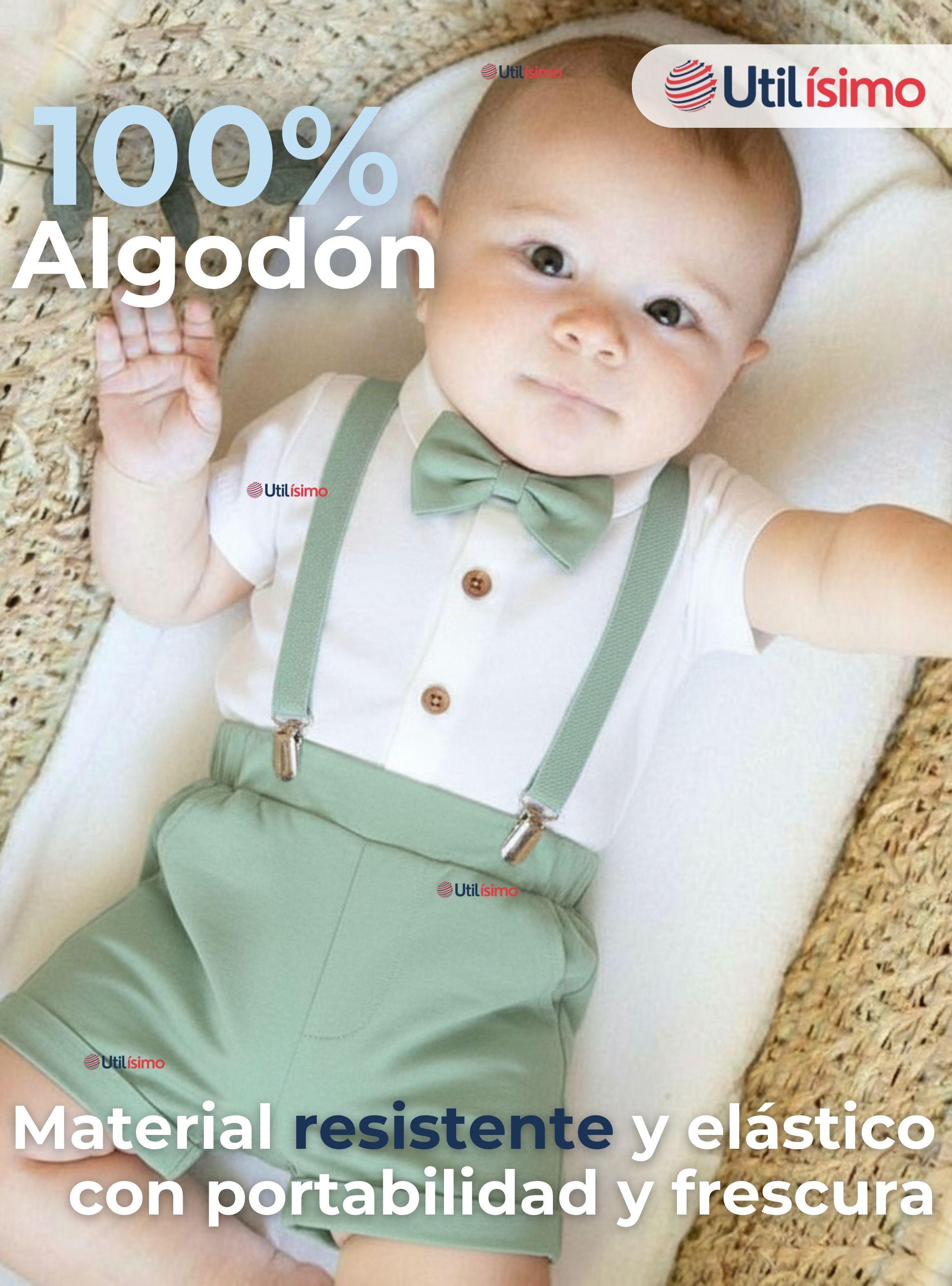 Conjunto de Vestir con Tirantes Camisa blanca Pantalón Corto de Algodón Niño -4