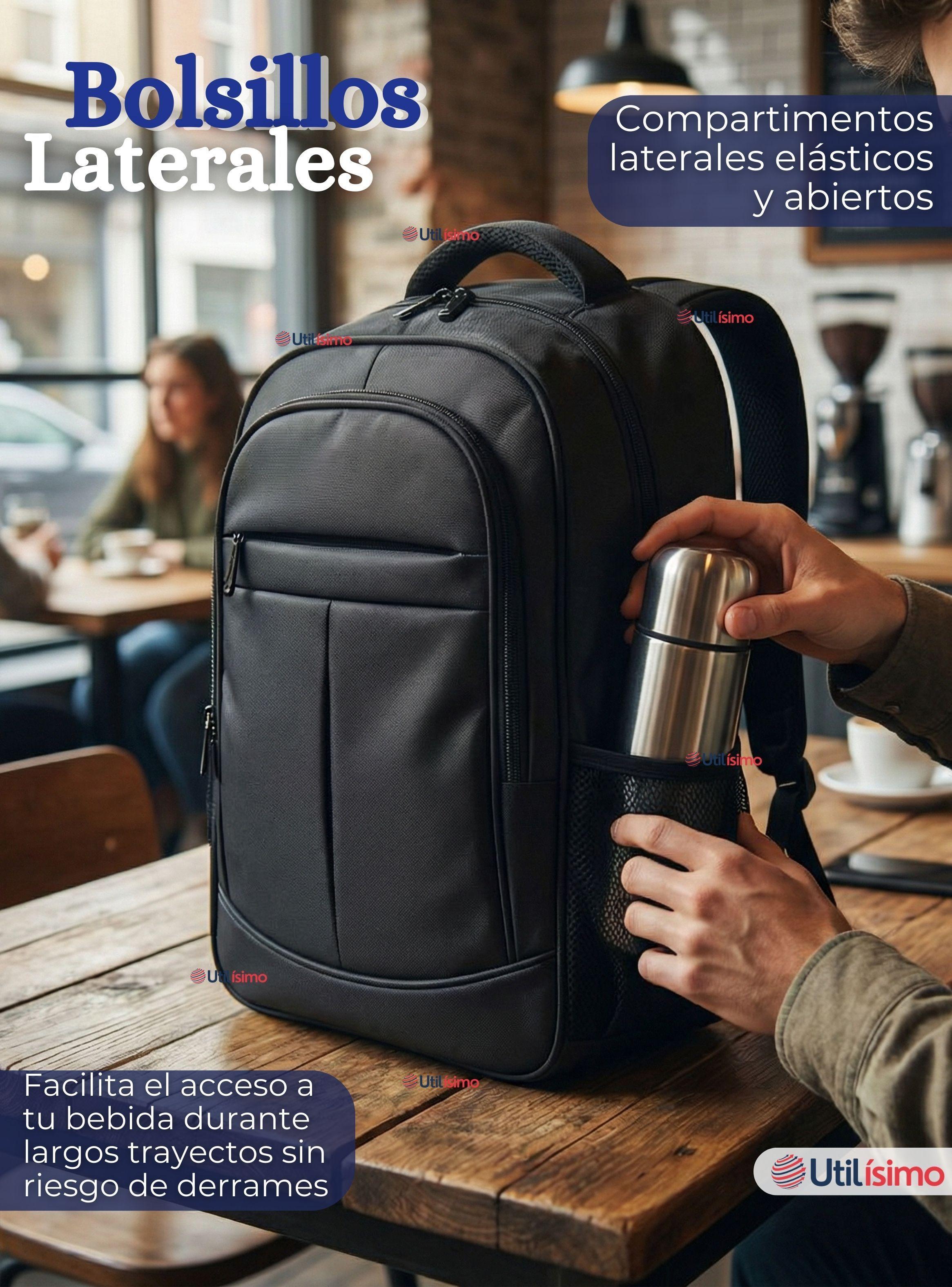 Mochila Multifuncional Escolar Ejecutiva Viaje Notebook Impermeable Resistente 48cm Negro 25L-5