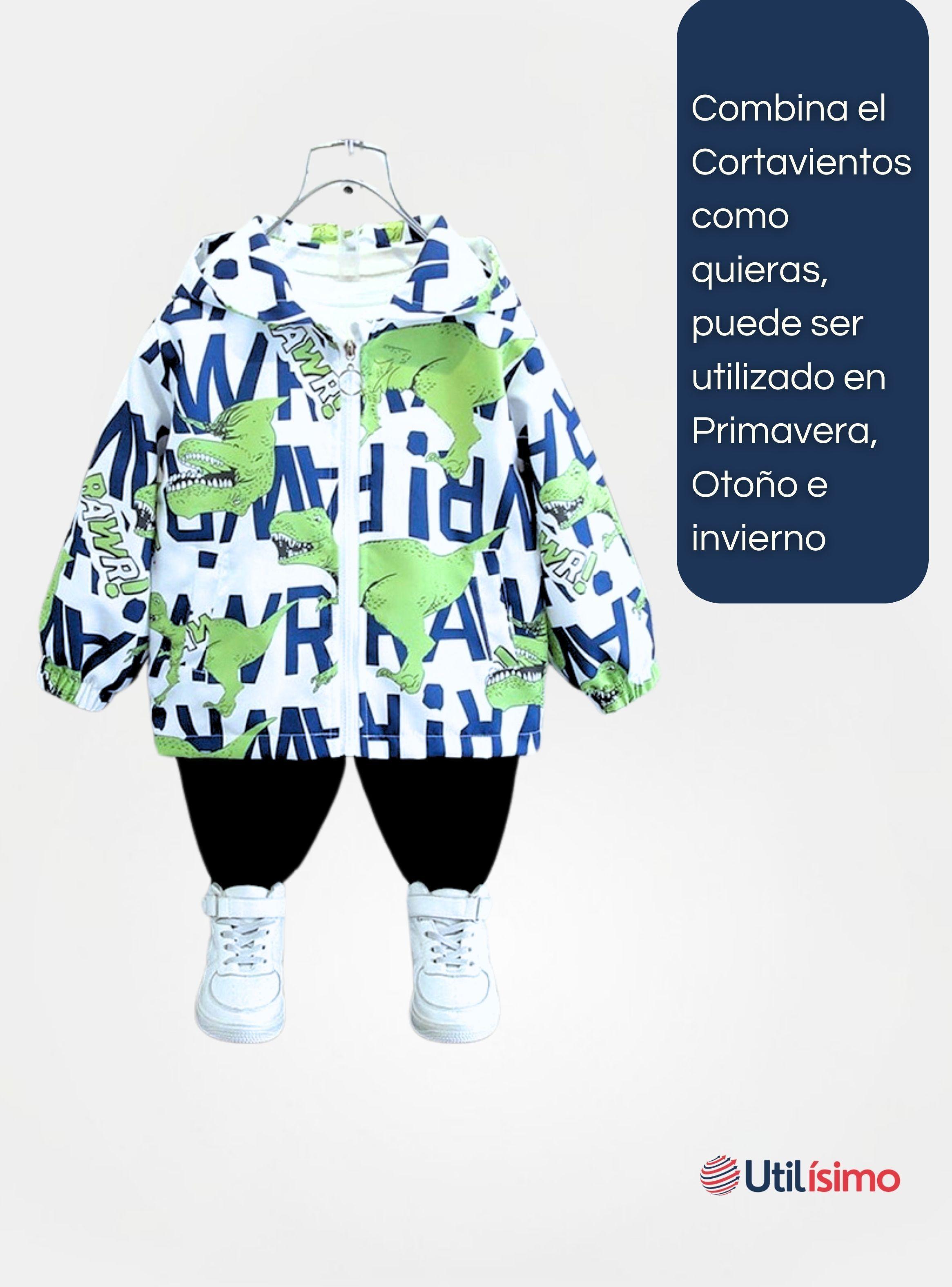 Cortaviento Impermeable Chaqueta Estampado Niño Y Bebé Jump Kids Blue Dino Rex-3