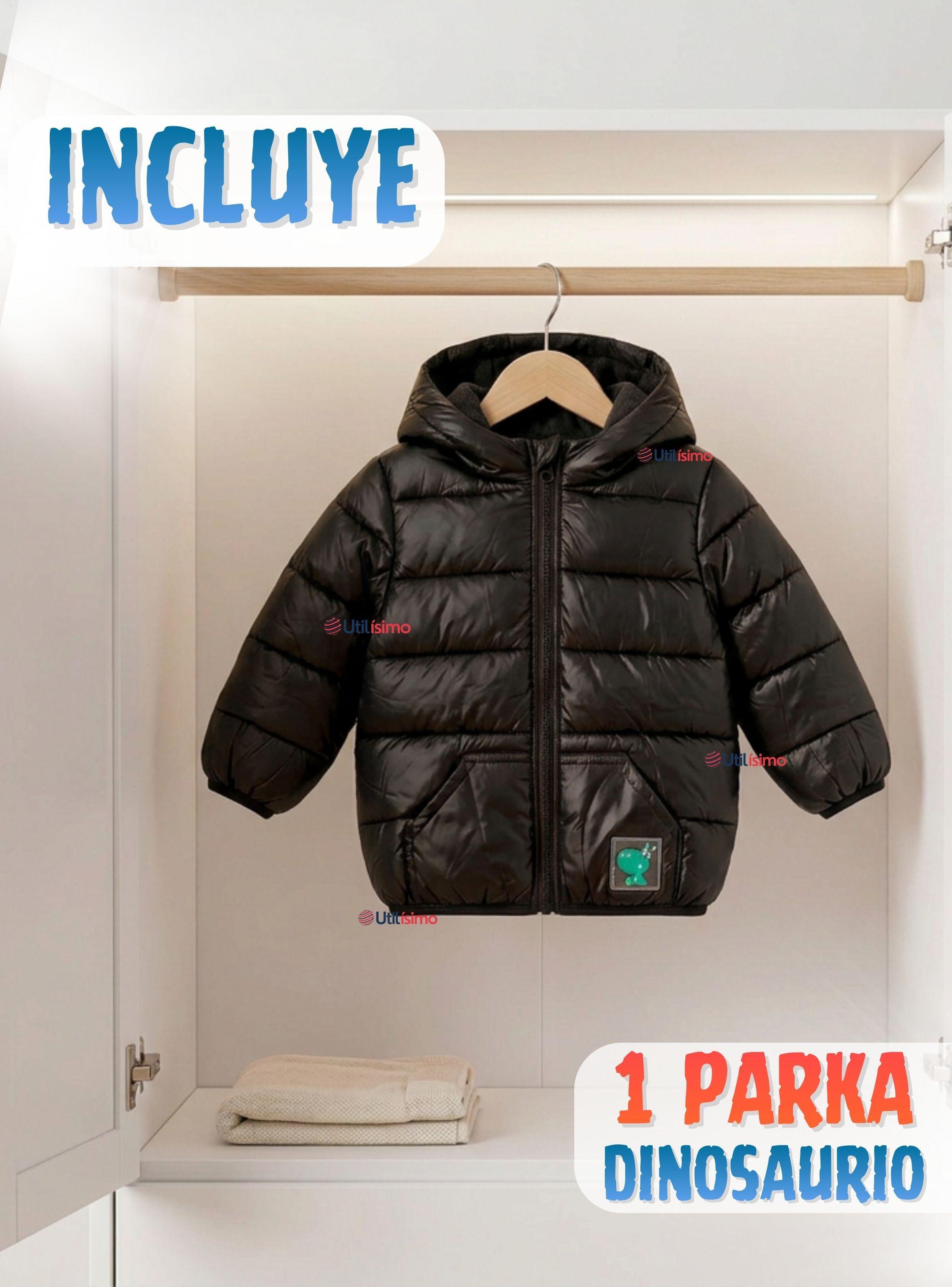 Parka Dinosaurio Con Capucha Manga Larga Negra Niño Jump Kids-2