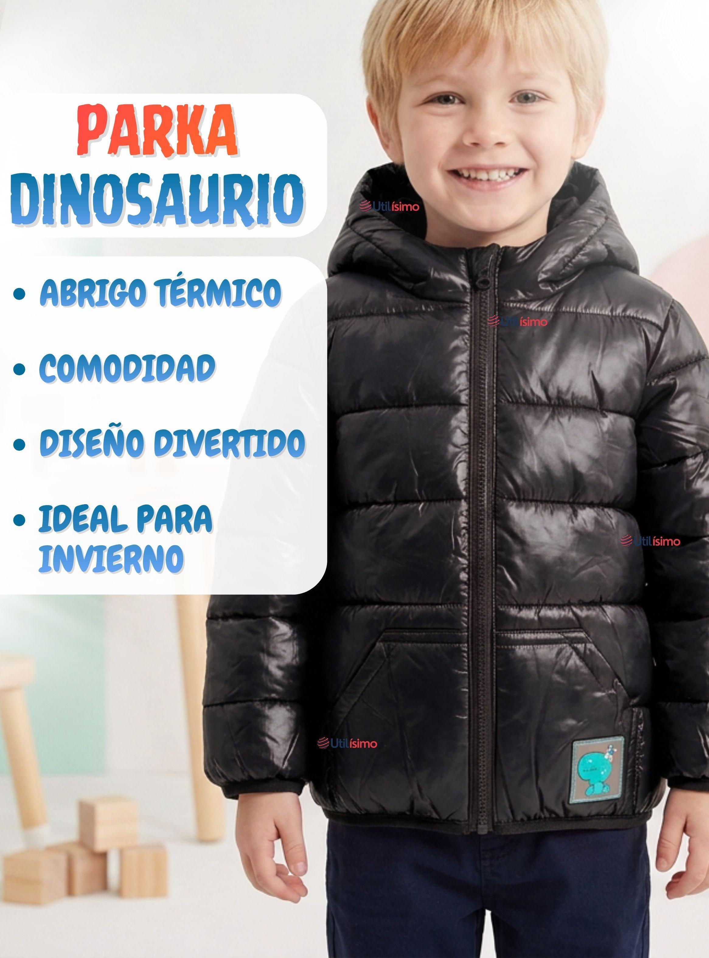 Parka Dinosaurio Con Capucha Manga Larga Negra Niño Jump Kids-4