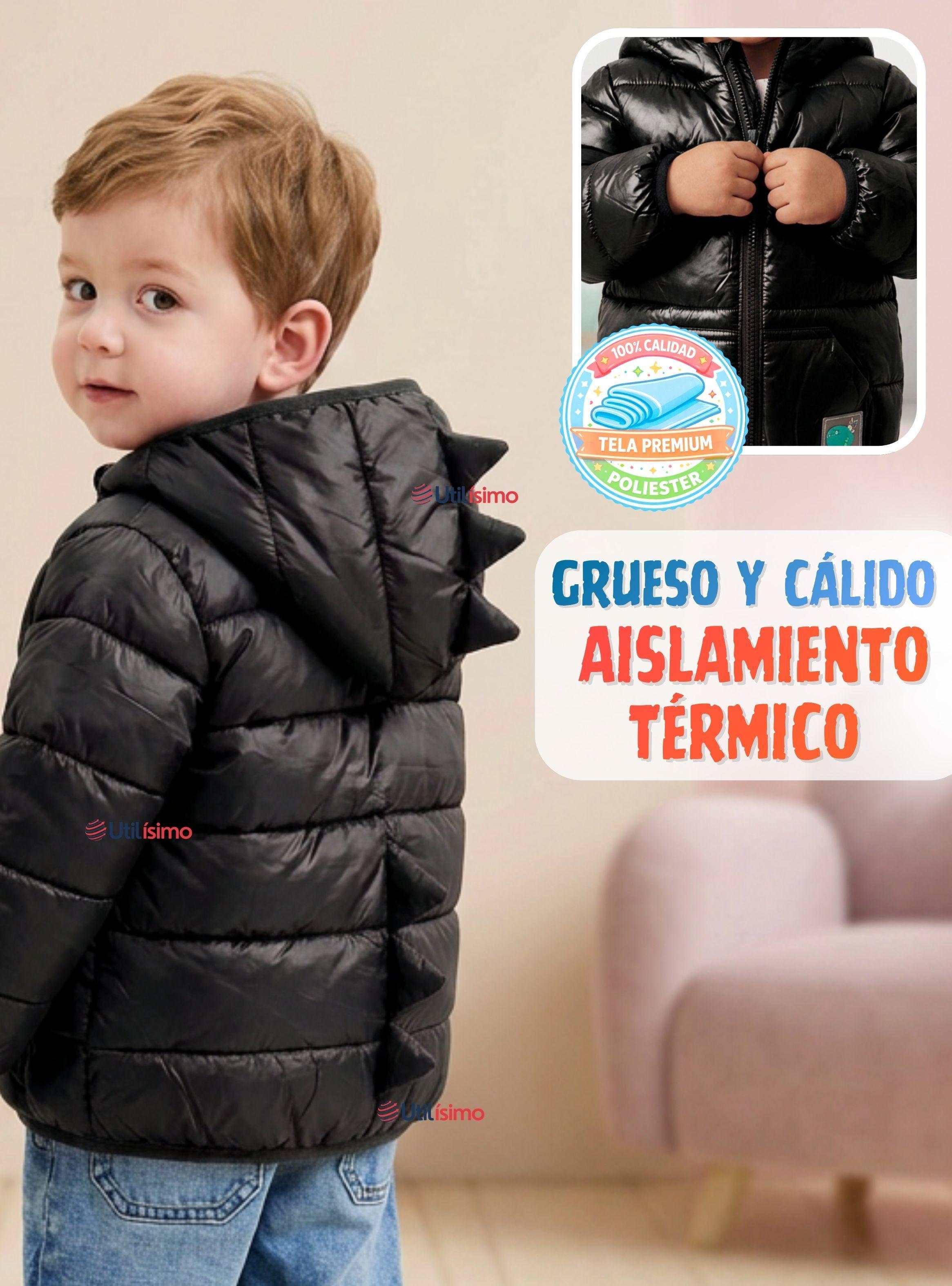 Parka Dinosaurio Con Capucha Manga Larga Negra Niño Jump Kids-5