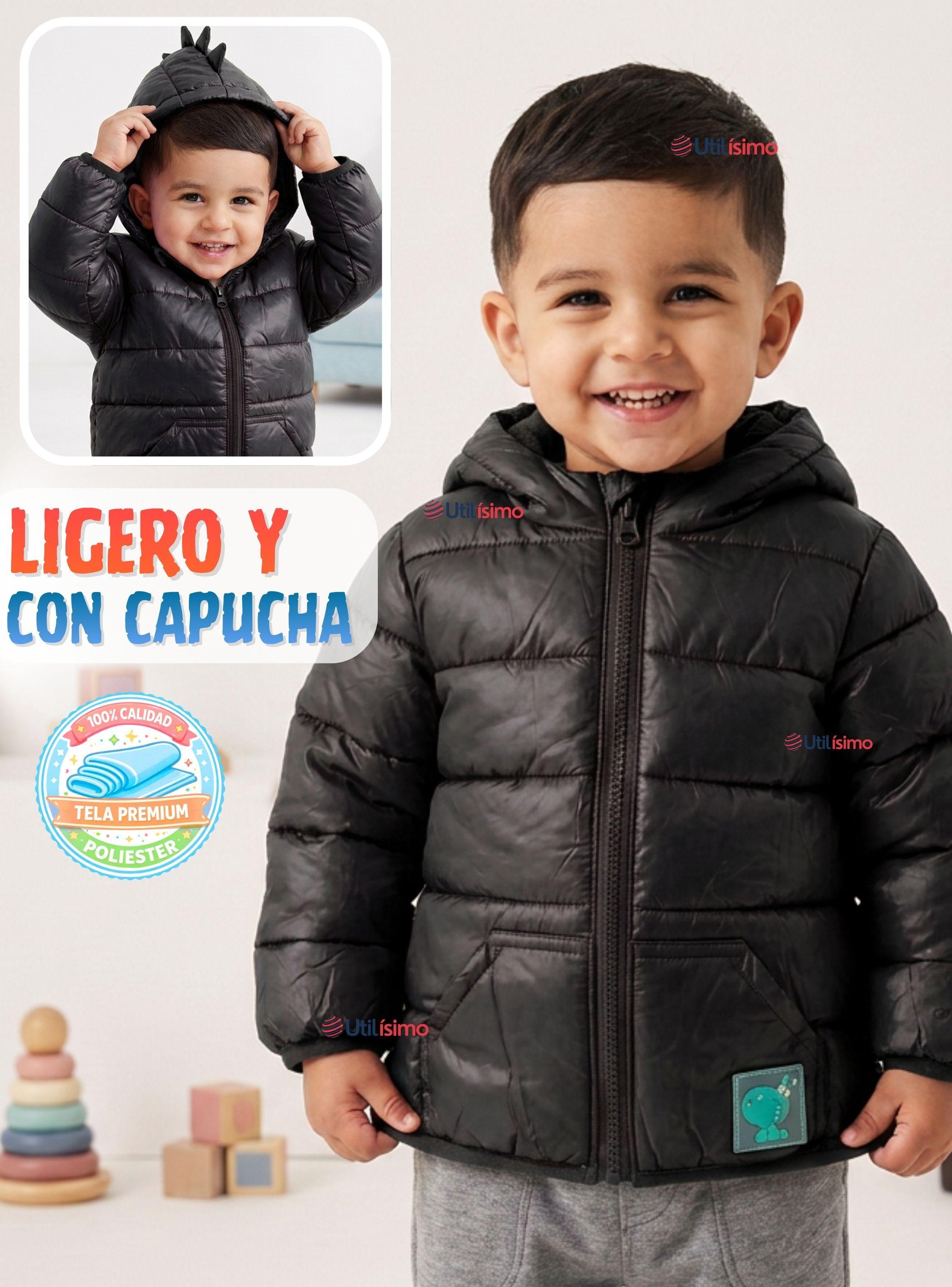 Parka Dinosaurio Con Capucha Manga Larga Negra Niño Jump Kids-6