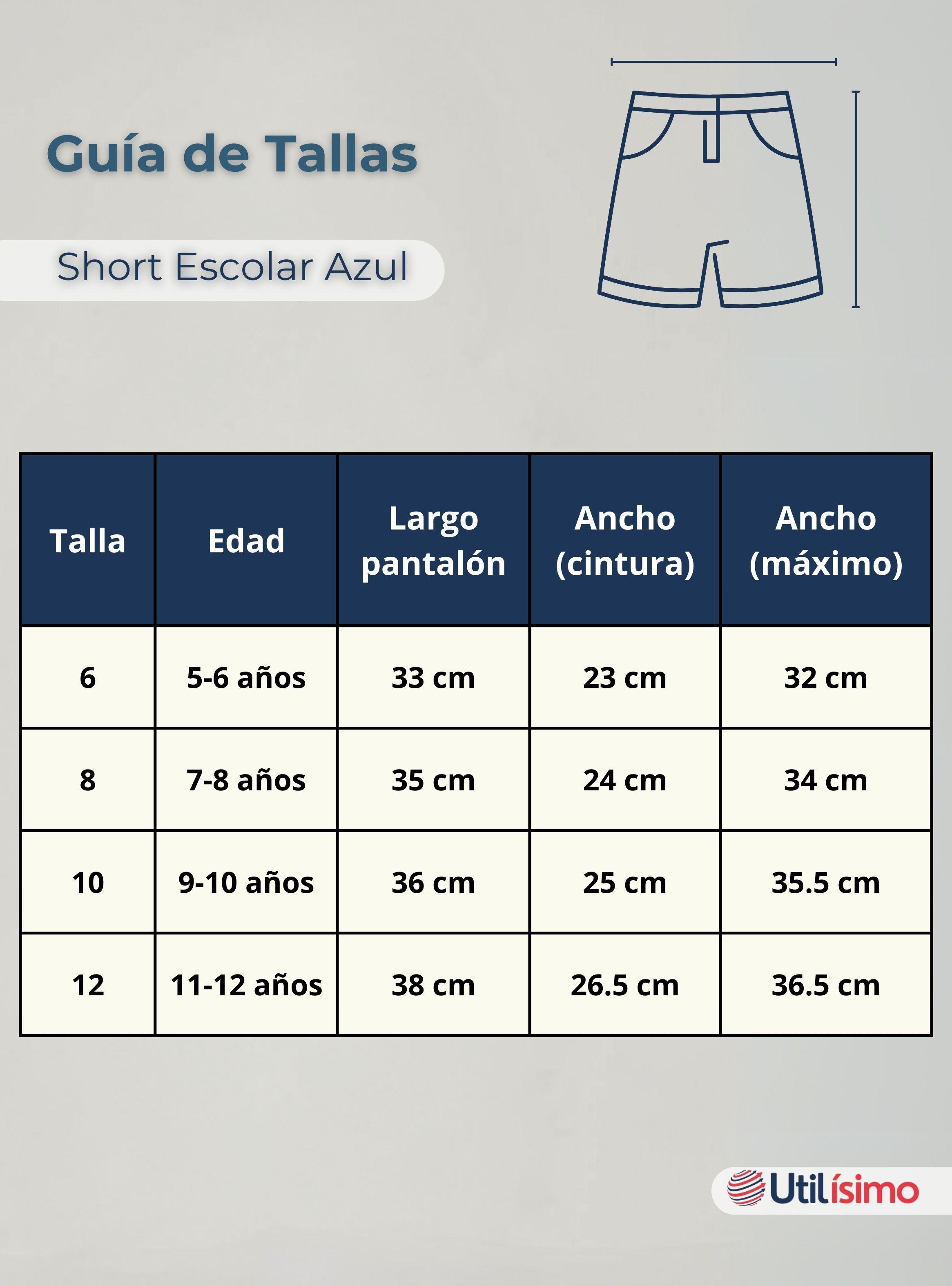 Pack 2 Pantalón Corto Short Escolar Niño Algodón Deportivo Azul Marino-4