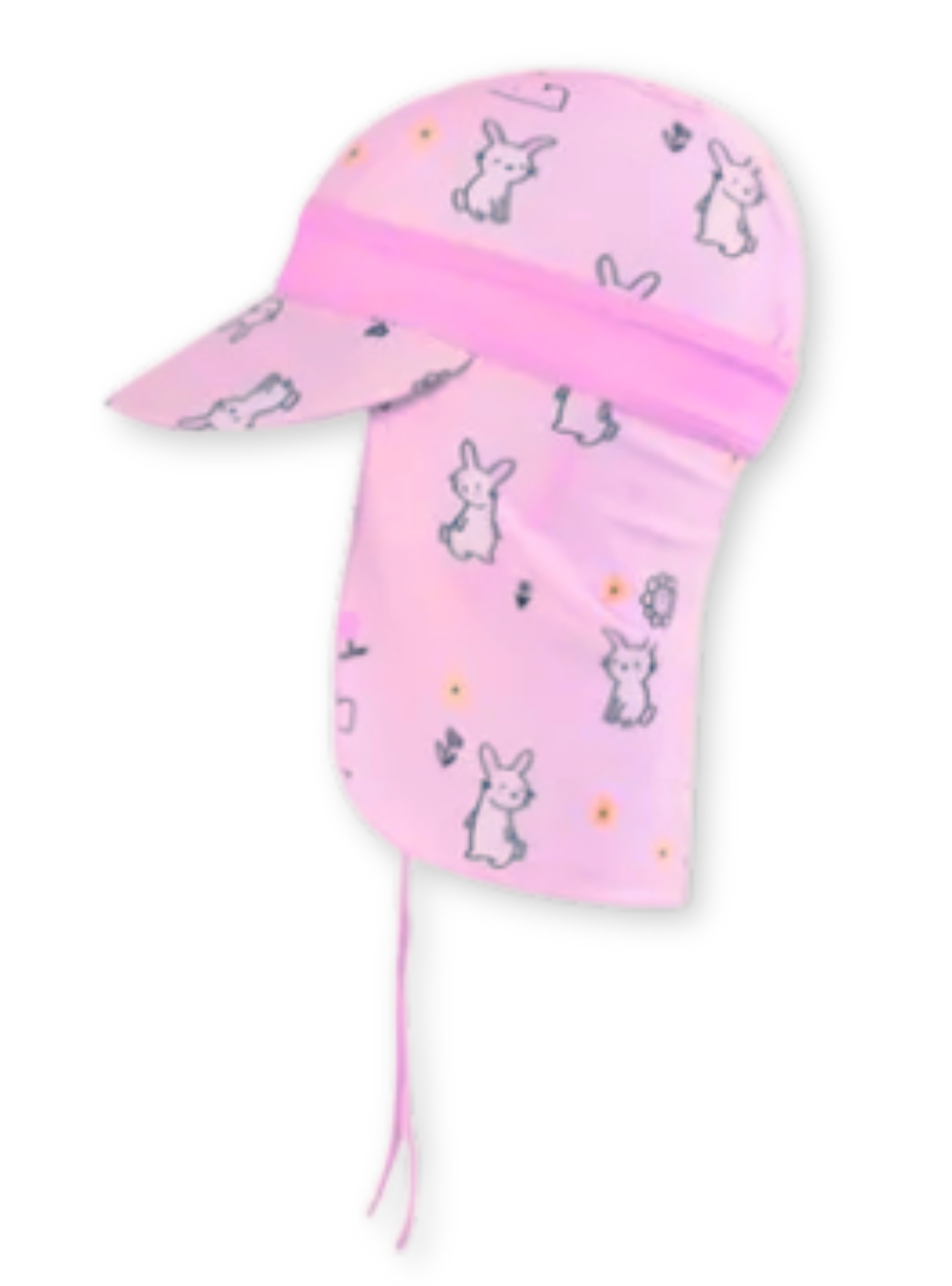 Gorro para el Sol con Solapas Protección UV Niñas de 1 a 10 Años Rosa Conejito-0