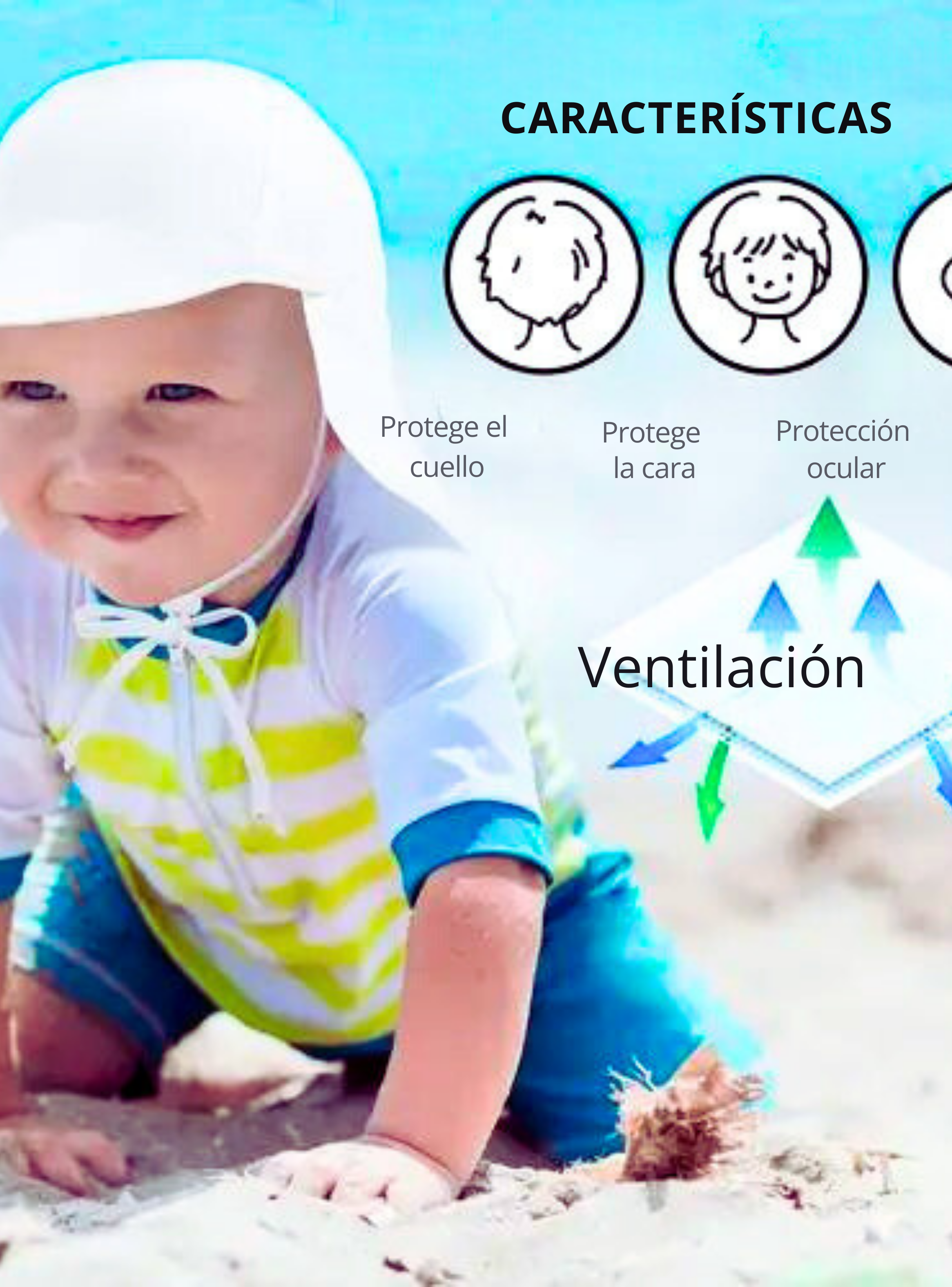 Gorro para el Sol con Solapas Protección UV Niñas de 1 a 10 Años Rosa Conejito-4