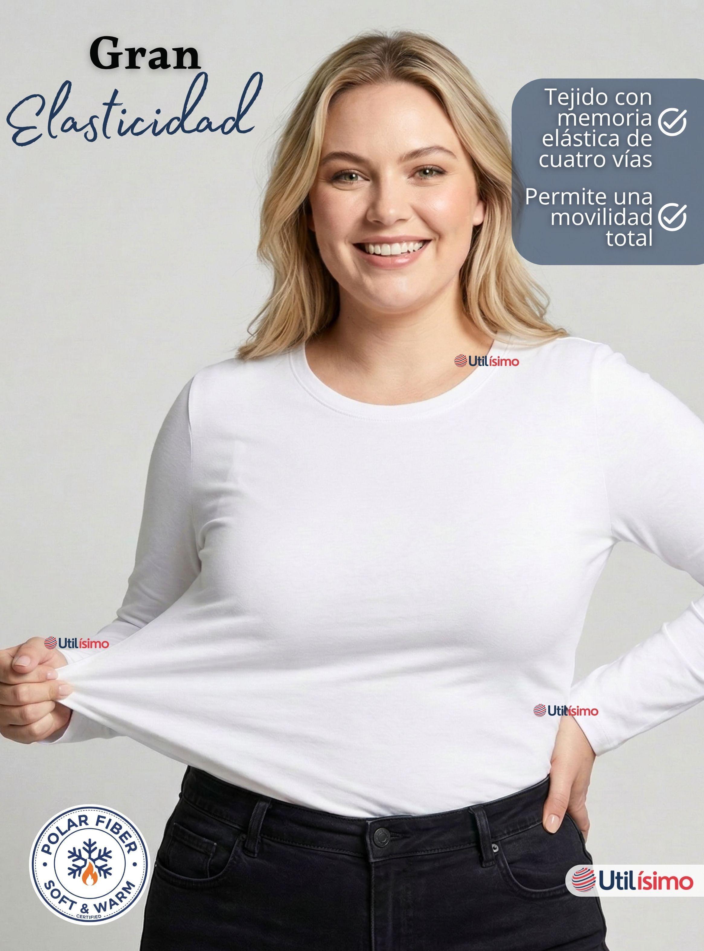 Camiseta Polera Polar Primera Capa Manga Larga Colores Surtidos de Mujer-5