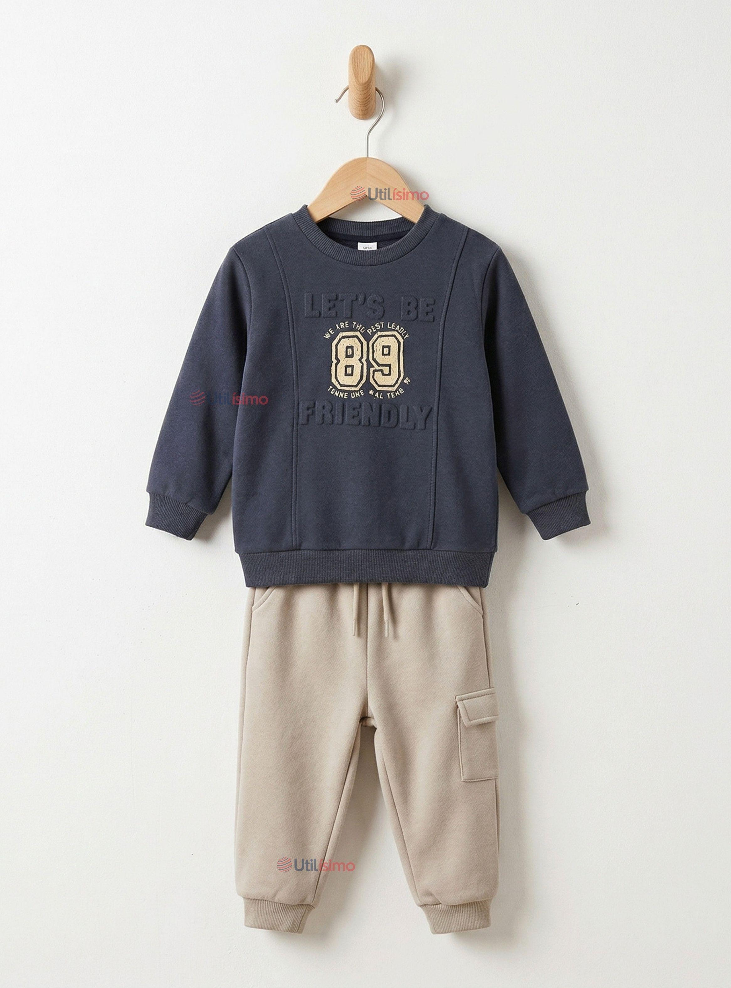 Conjunto 2 Piezas Buzo Pantalón Y Polerón Algodón Niño Friendly Class-0