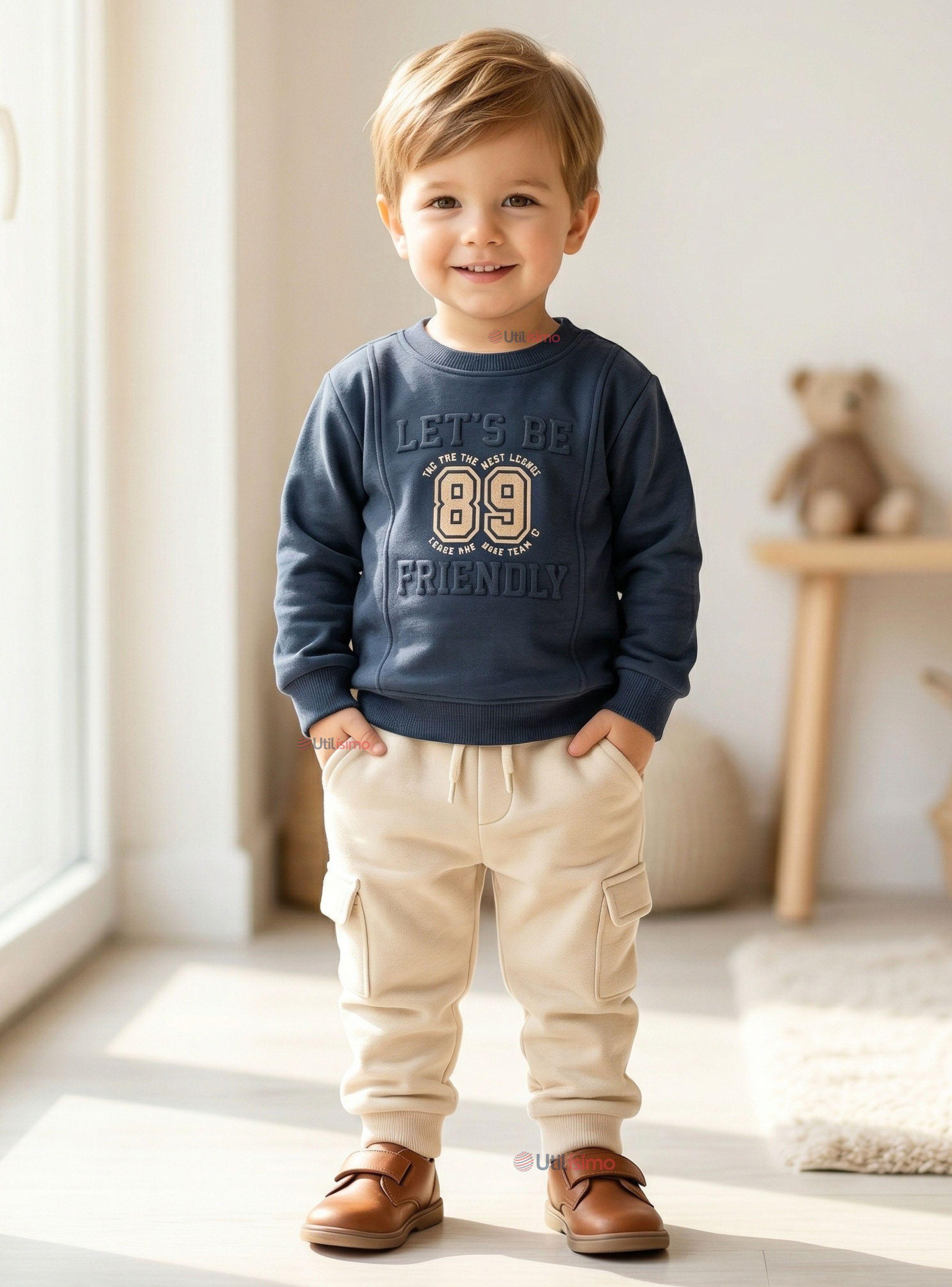 Conjunto 2 Piezas Buzo Pantalón Y Polerón Algodón Niño Friendly Class-1