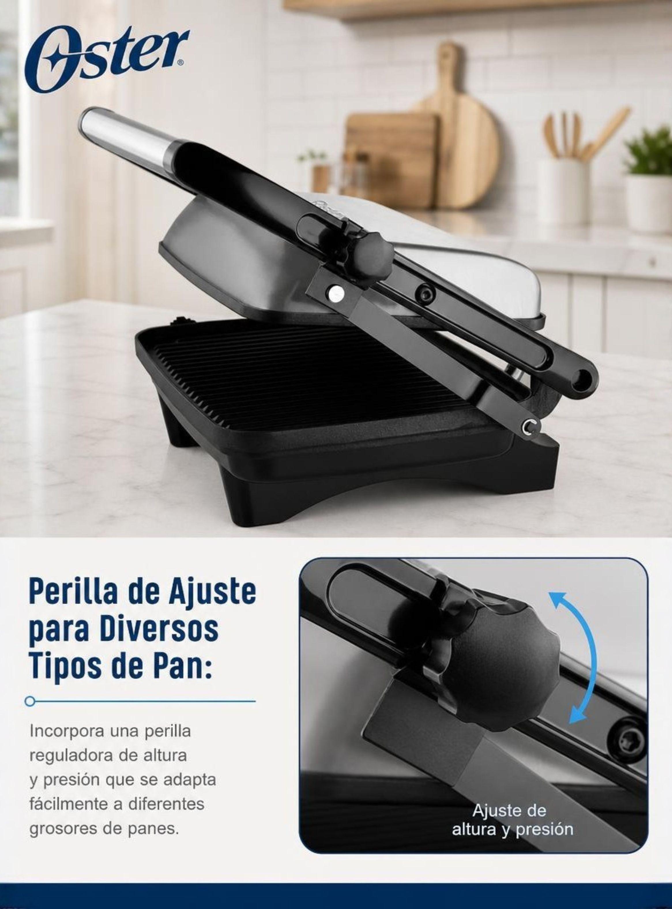 Plancha panini Oster® Tostadora compacta Antiadherente CKSTPA2880-4