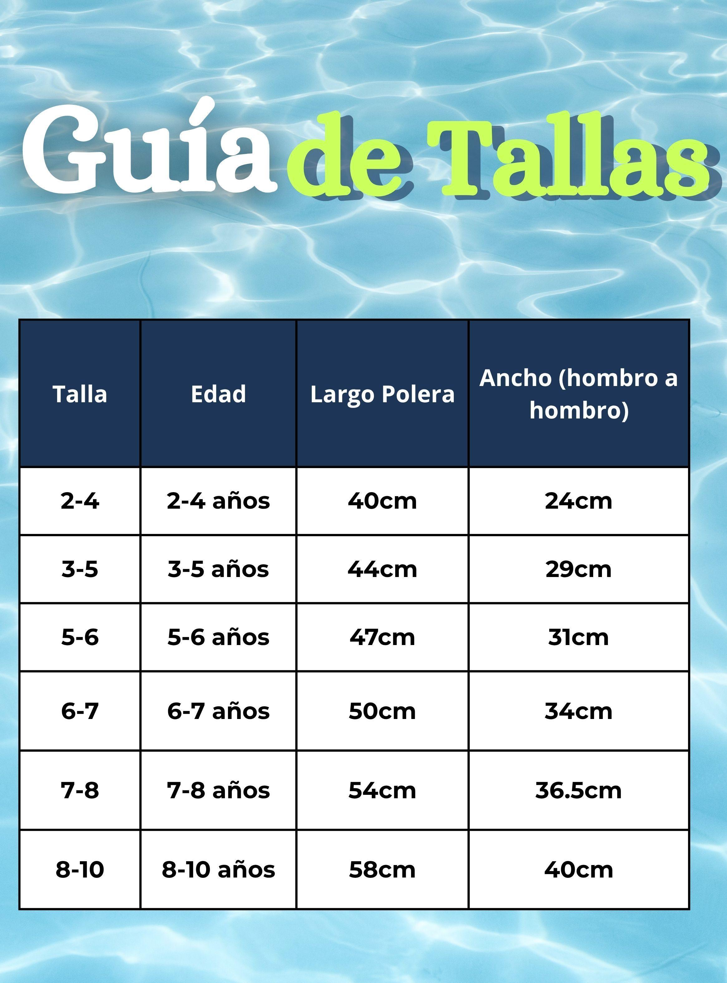 Traje De Baño Polera Manga Larga Pantalón Largo y Corto Para Niños de 3 a 11 Años Blue Surf-3