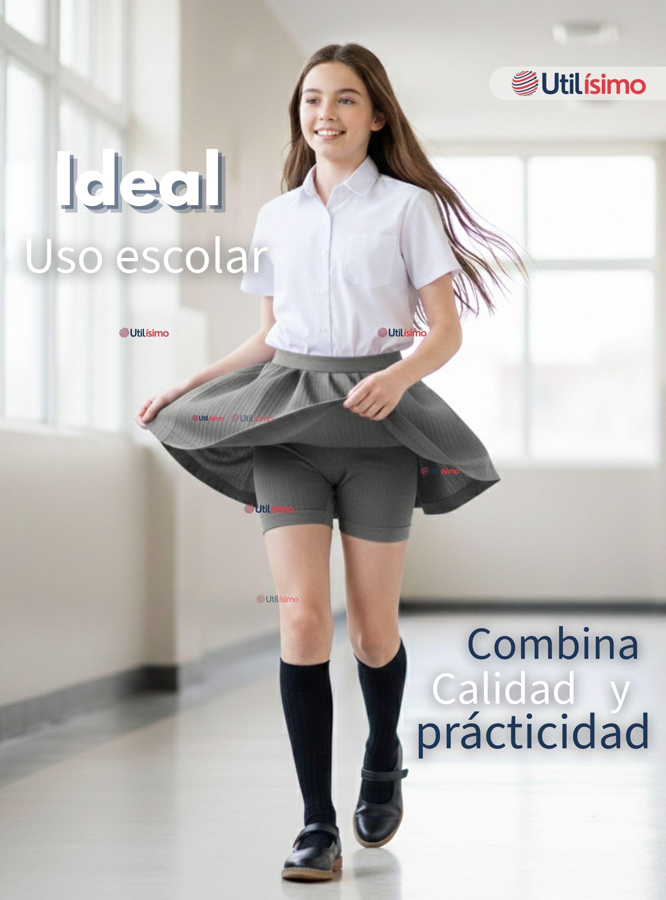 Calza Corta Escolar Color Gris Pata Deportivas para Niñas-2