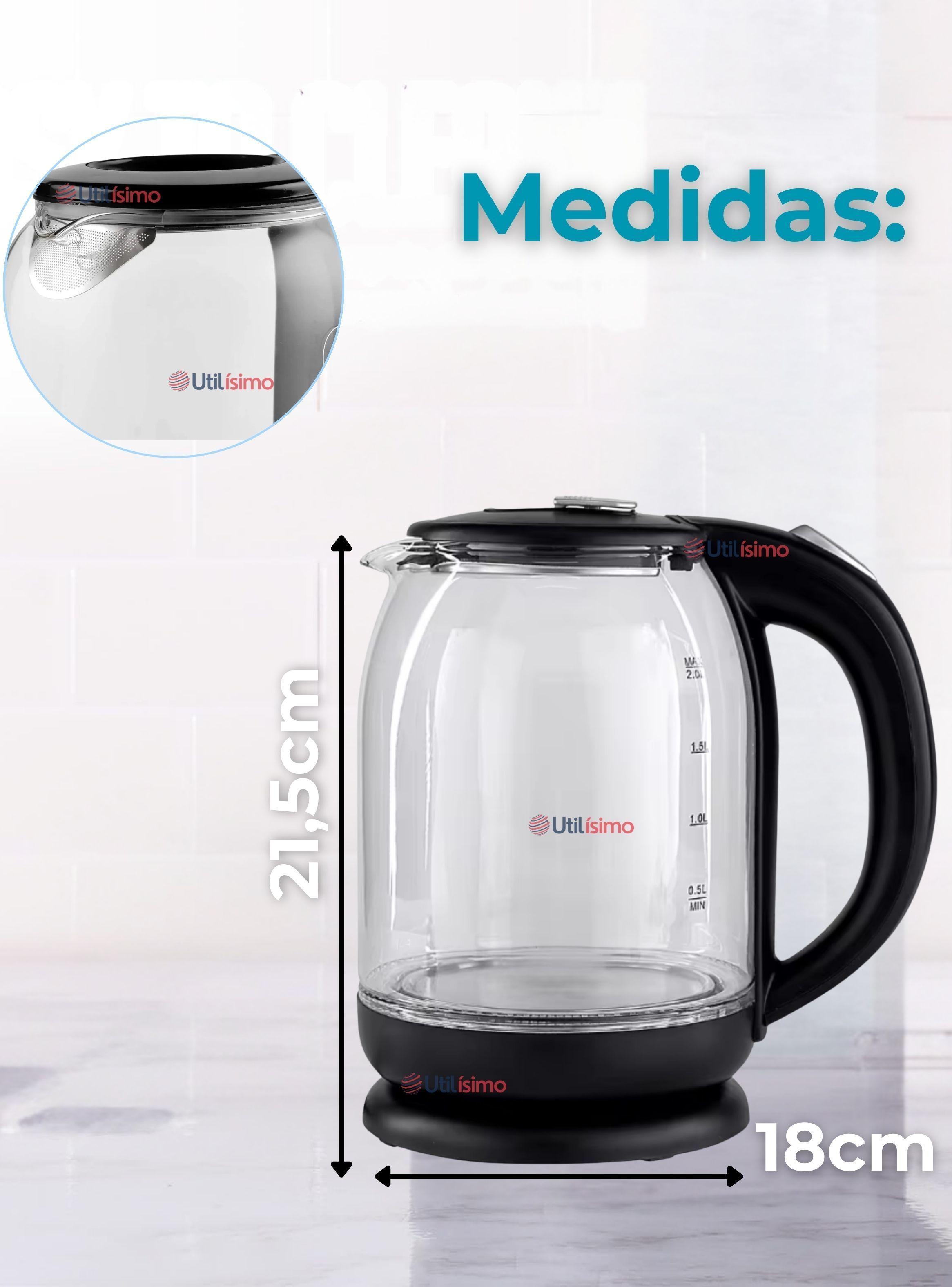 Hervidor Eléctrico Inteligente Vidrio 1,5 Litros 1500W Tetera-2