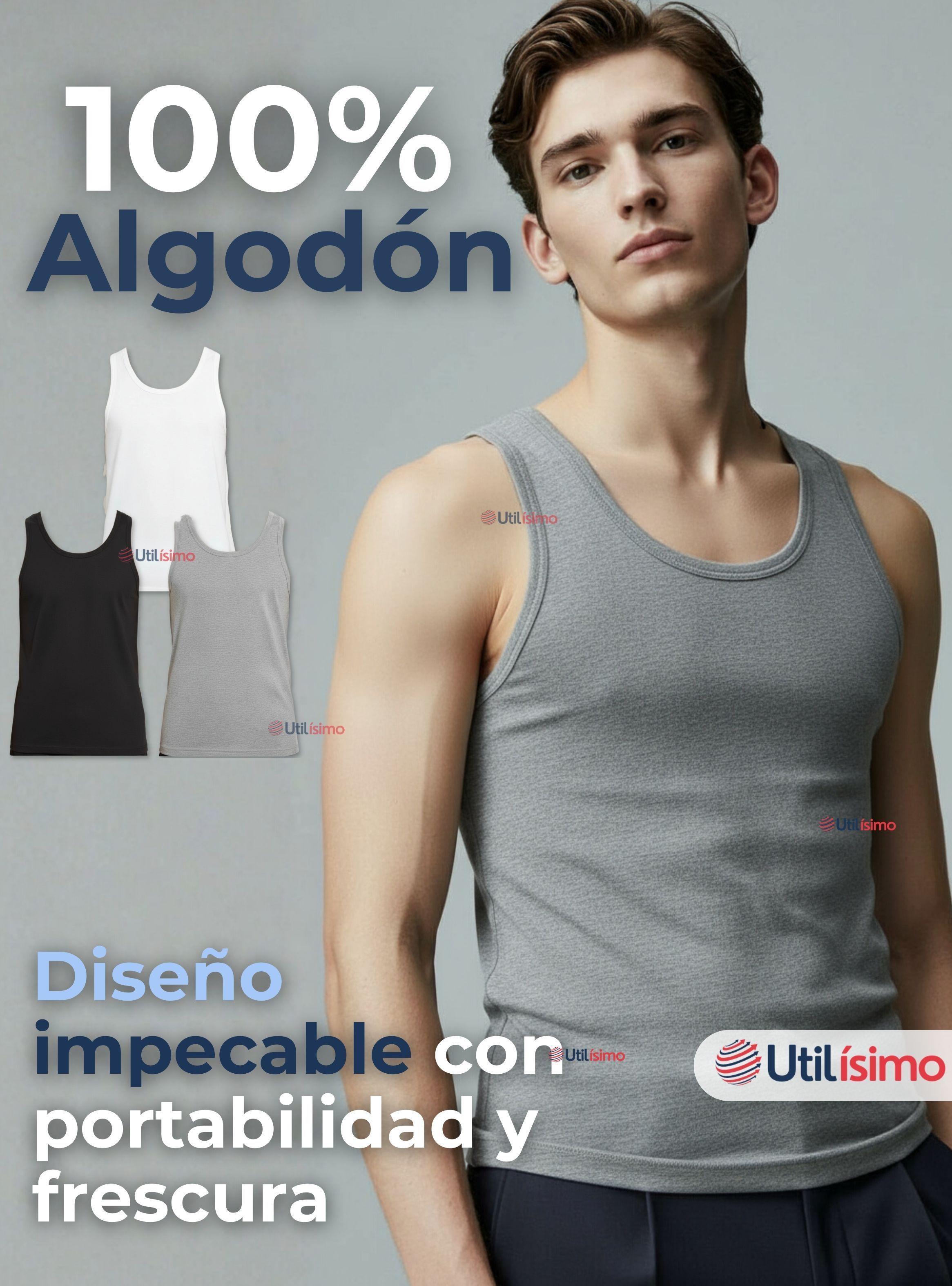 Pack 6 Camisetas Sin Manga Básicas Suaves 100% Algodón de Colores Surtidos Hombre-3