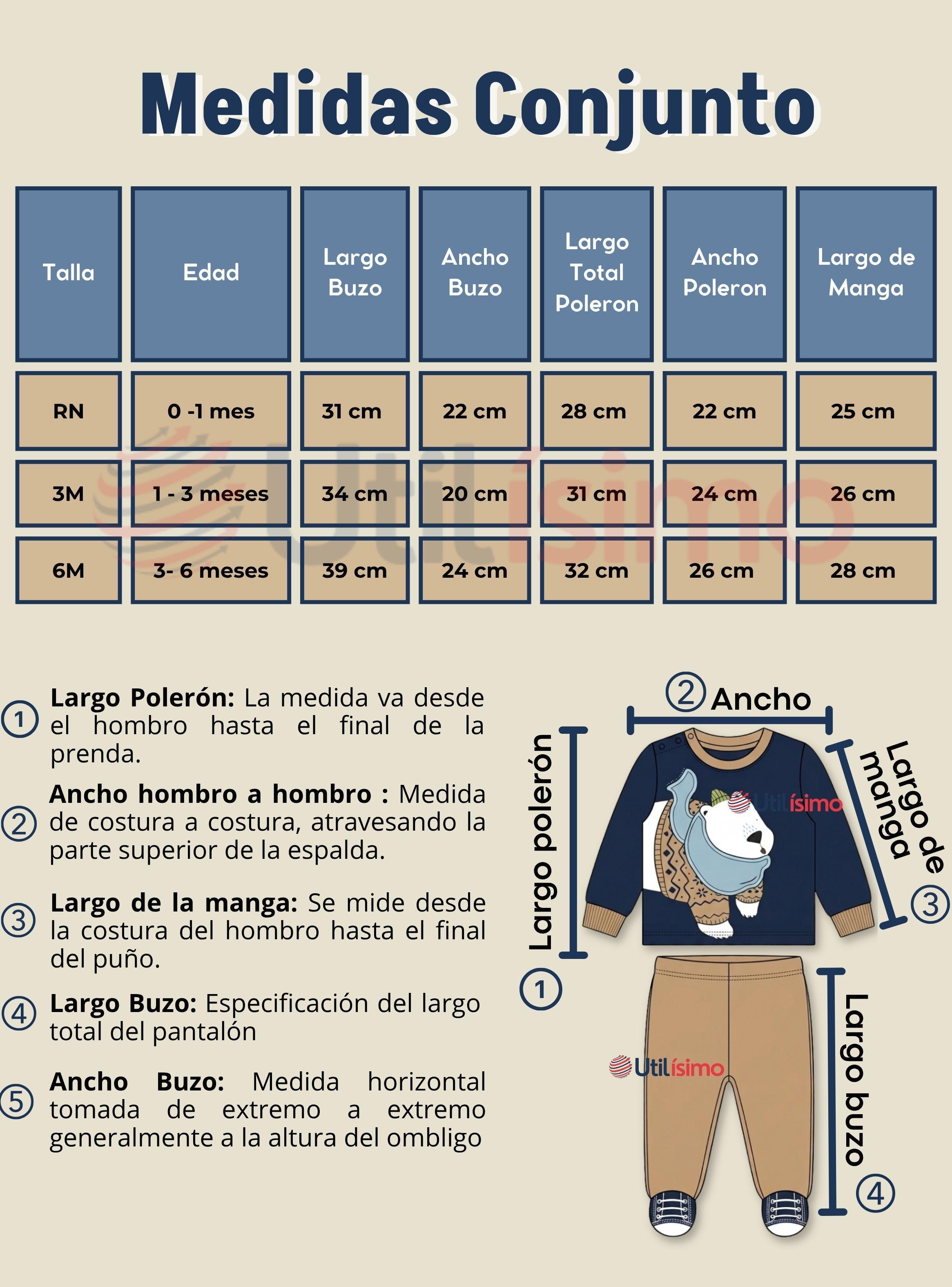 Conjunto 2 Piezas Buzo Pantalón Y Polerón Algodón Azul Oso Polar Bebé Niño-4