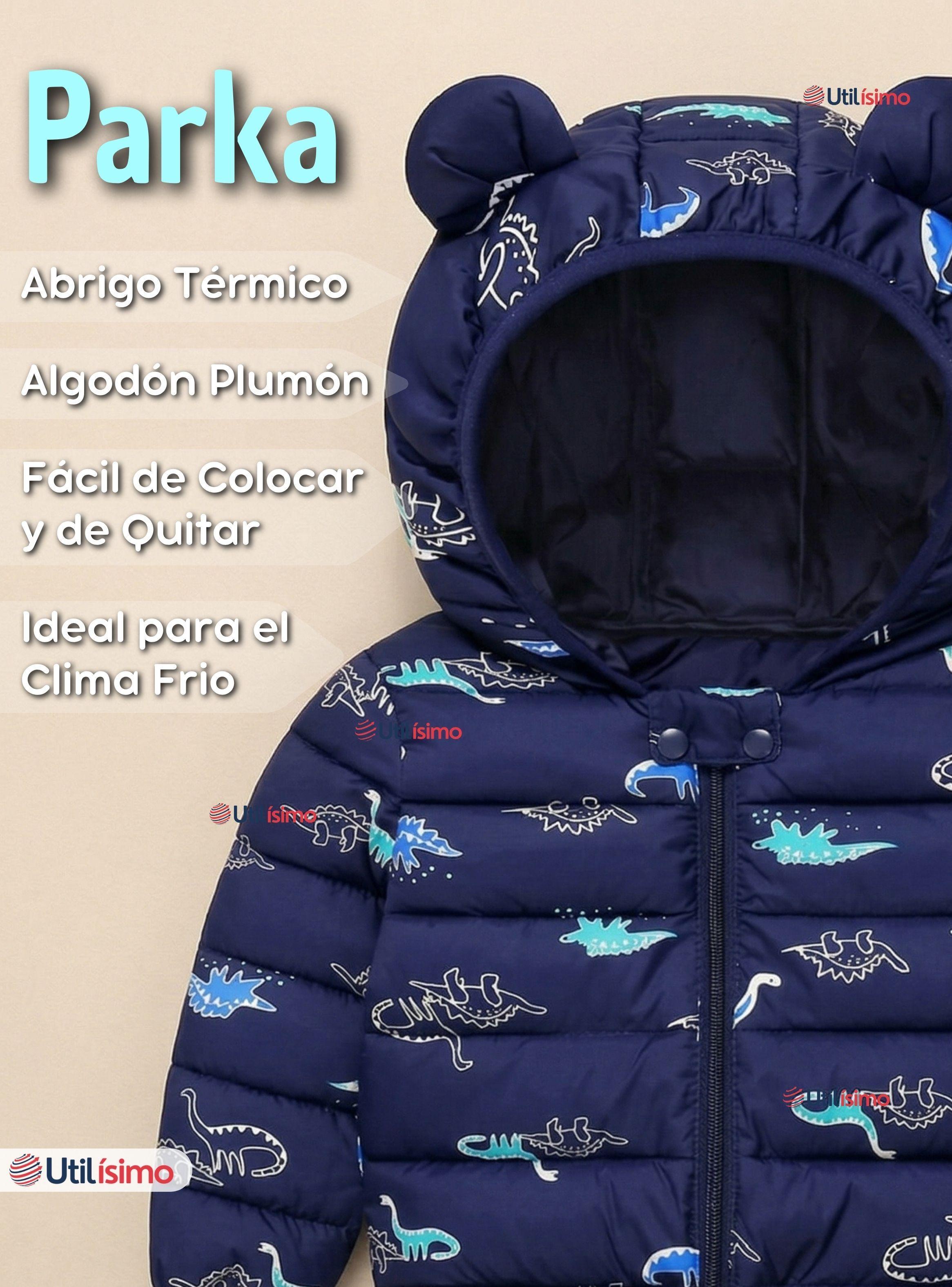 Parka Con Capucha Térmica Poliester Niño Dinosaurio-4
