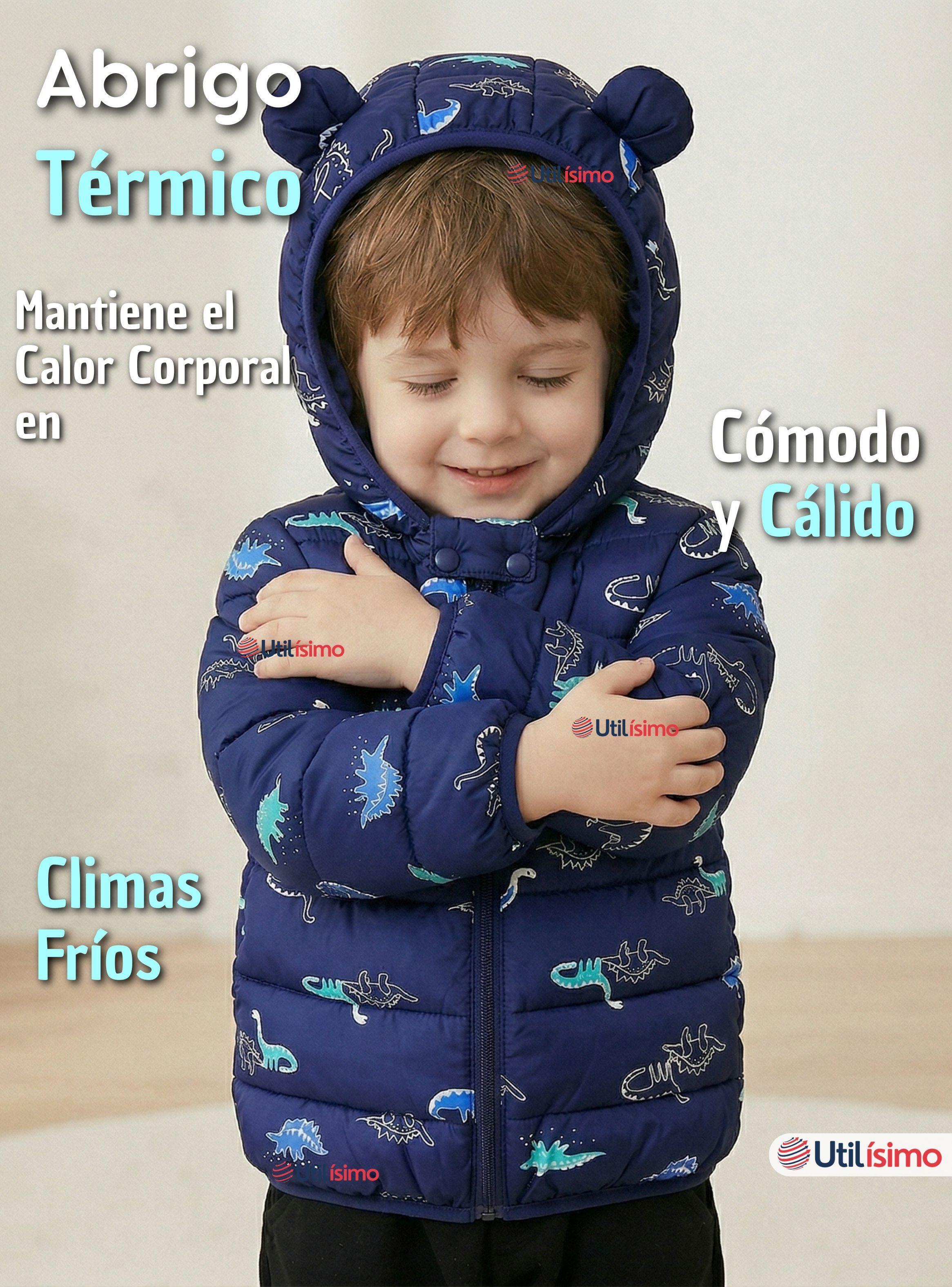 Parka Con Capucha Térmica Poliester Niño Dinosaurio-5