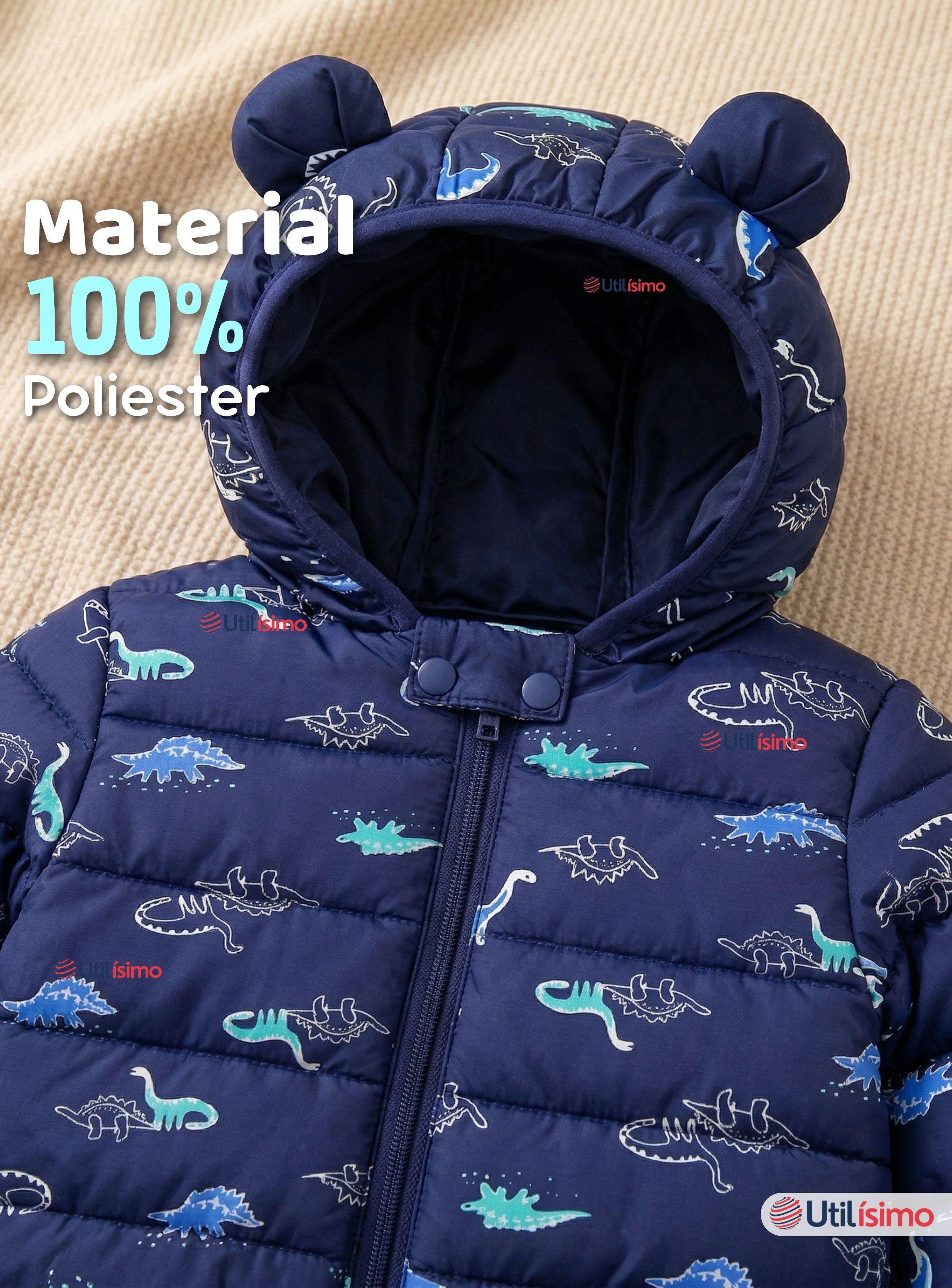 Parka Con Capucha Térmica Poliester Niño Dinosaurio-7