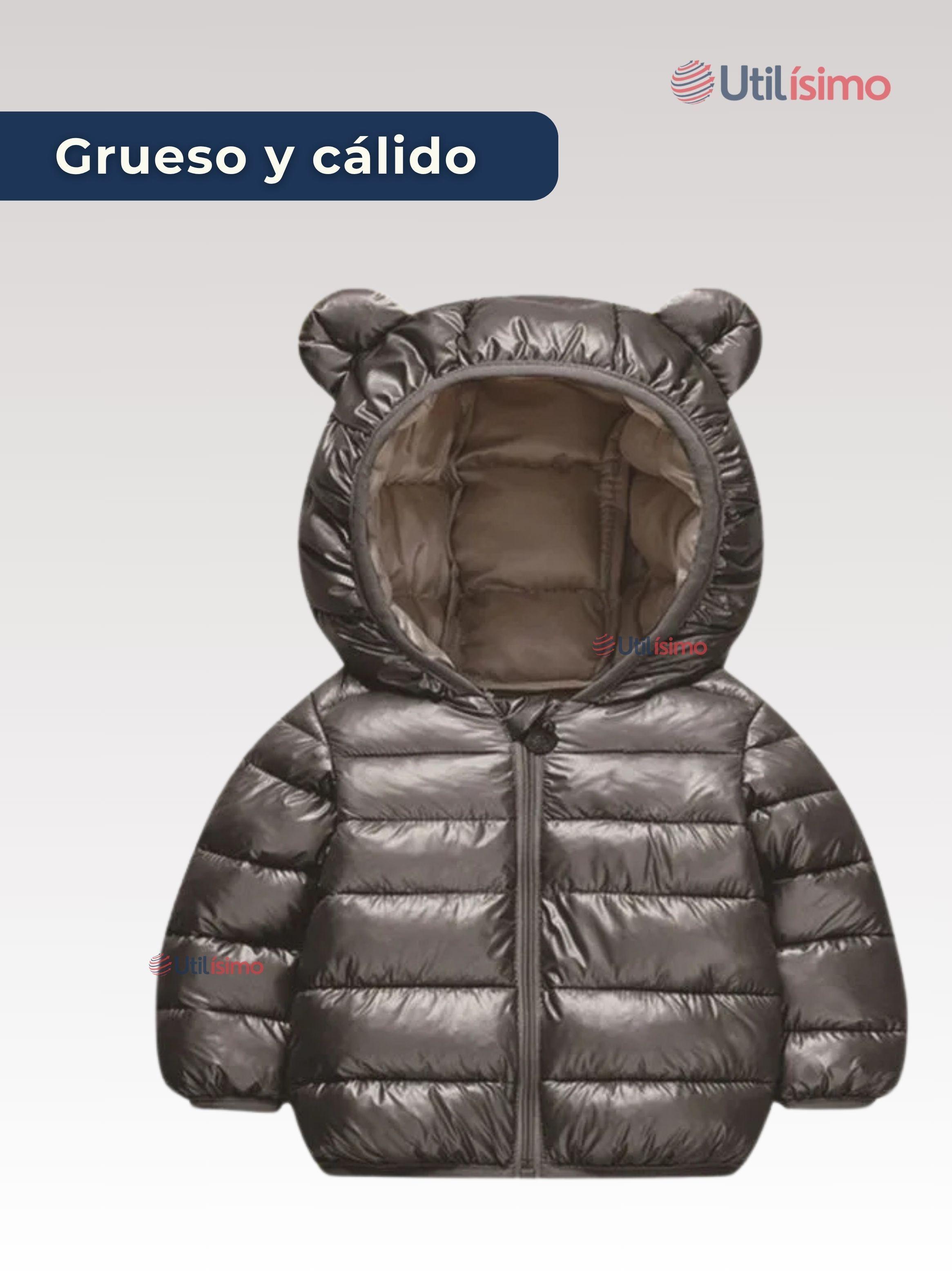 Parka Con Capucha Manga Larga Niño Negro Metalizado-3