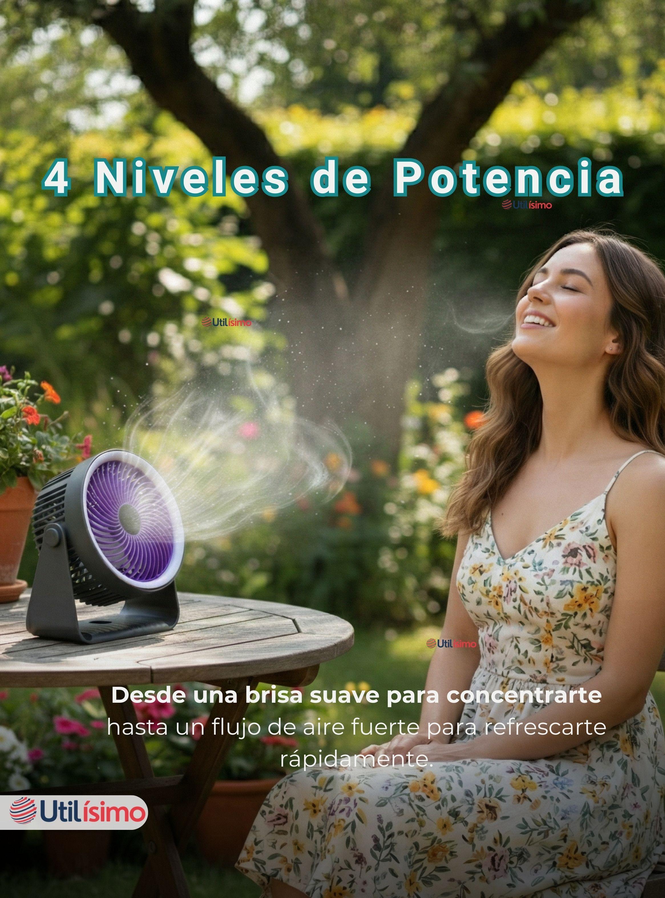 Mini Ventilador De Mesa Gris Silencioso Portátil Recargable USB-6