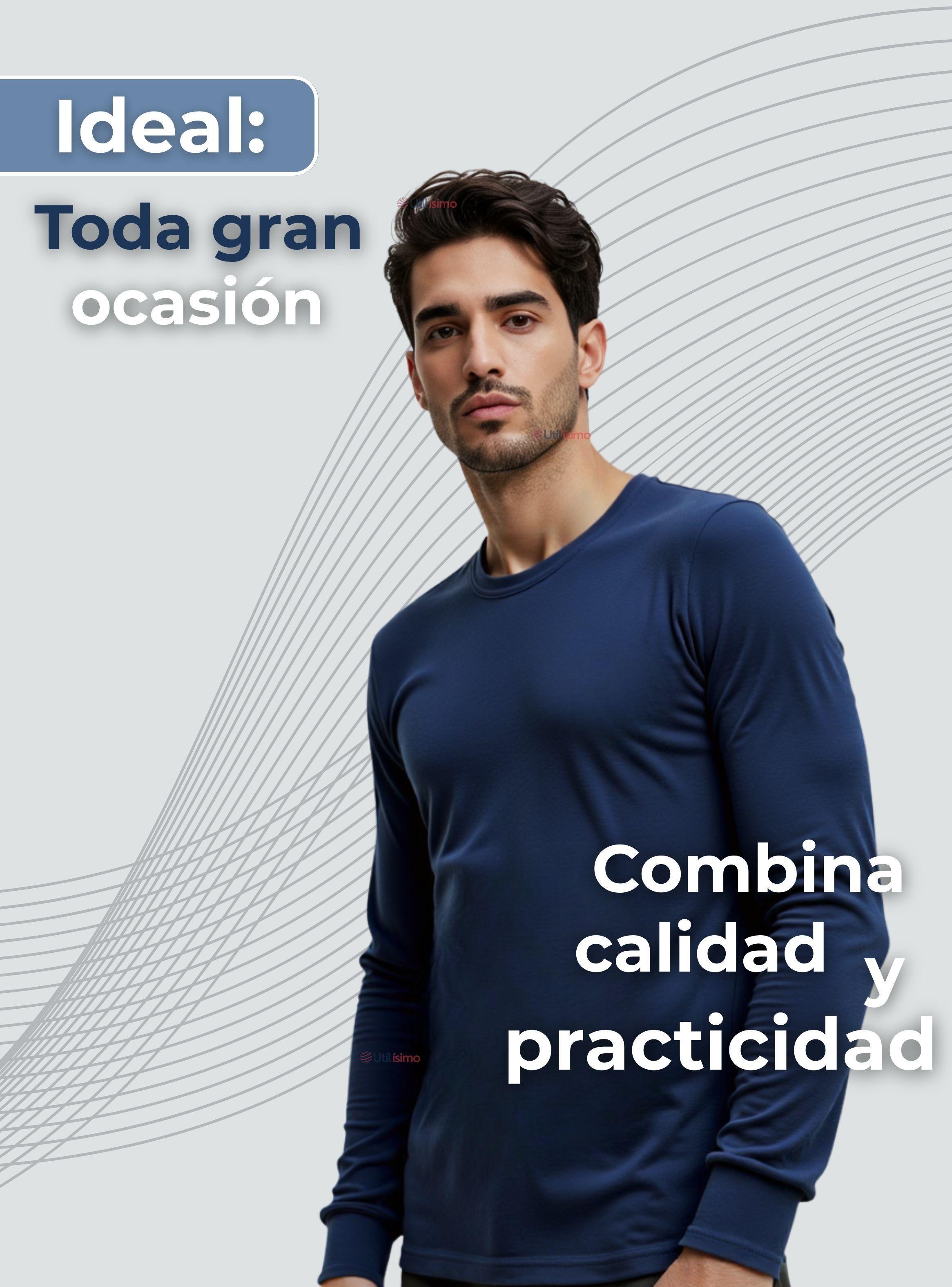 Pack 6 Camiseta Bambú Manga Larga Primera Capa Hombre Polera Surtido-5
