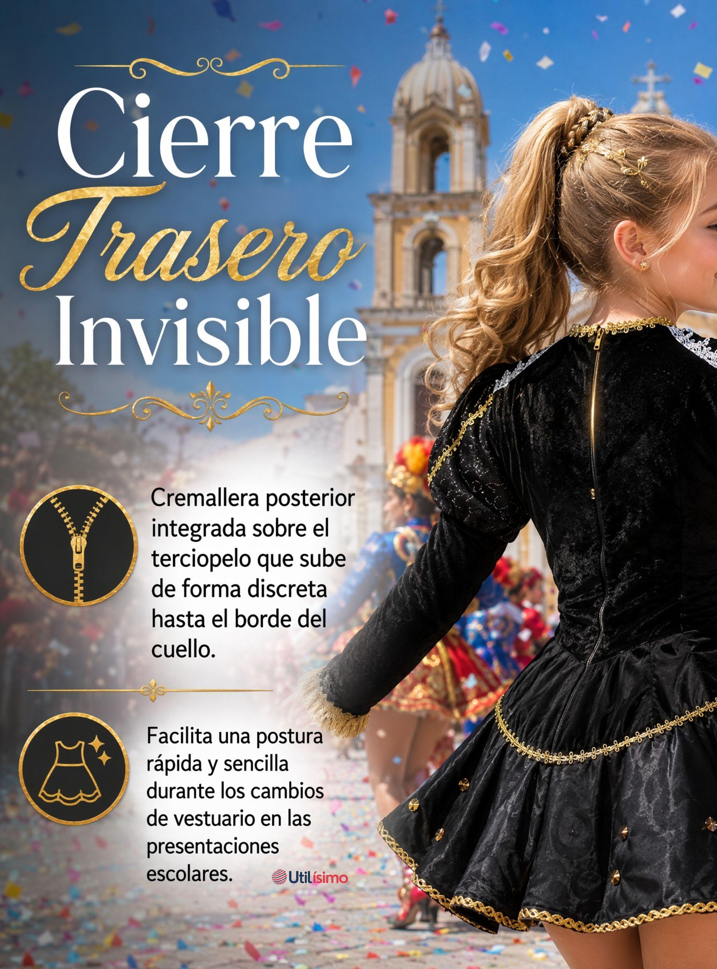 Traje Caporal Típico Tradicional Juvenil  Negro 2 Piezas Fiestas Patrias-7