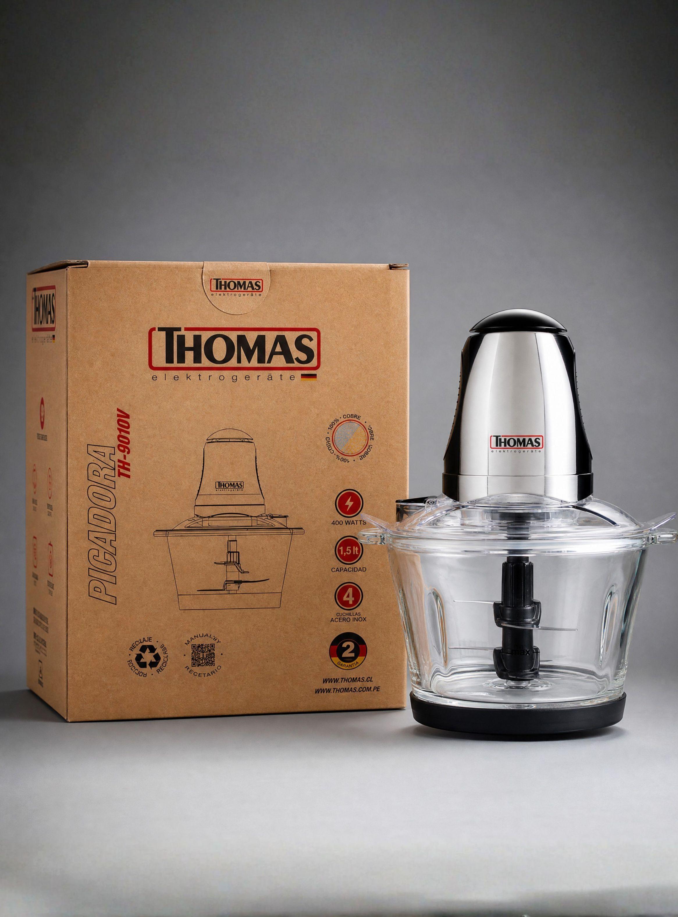 Picadora Eléctrico Thomas 1.5 Litros Alta Potencia Tecnologia Alemana Plateado-0
