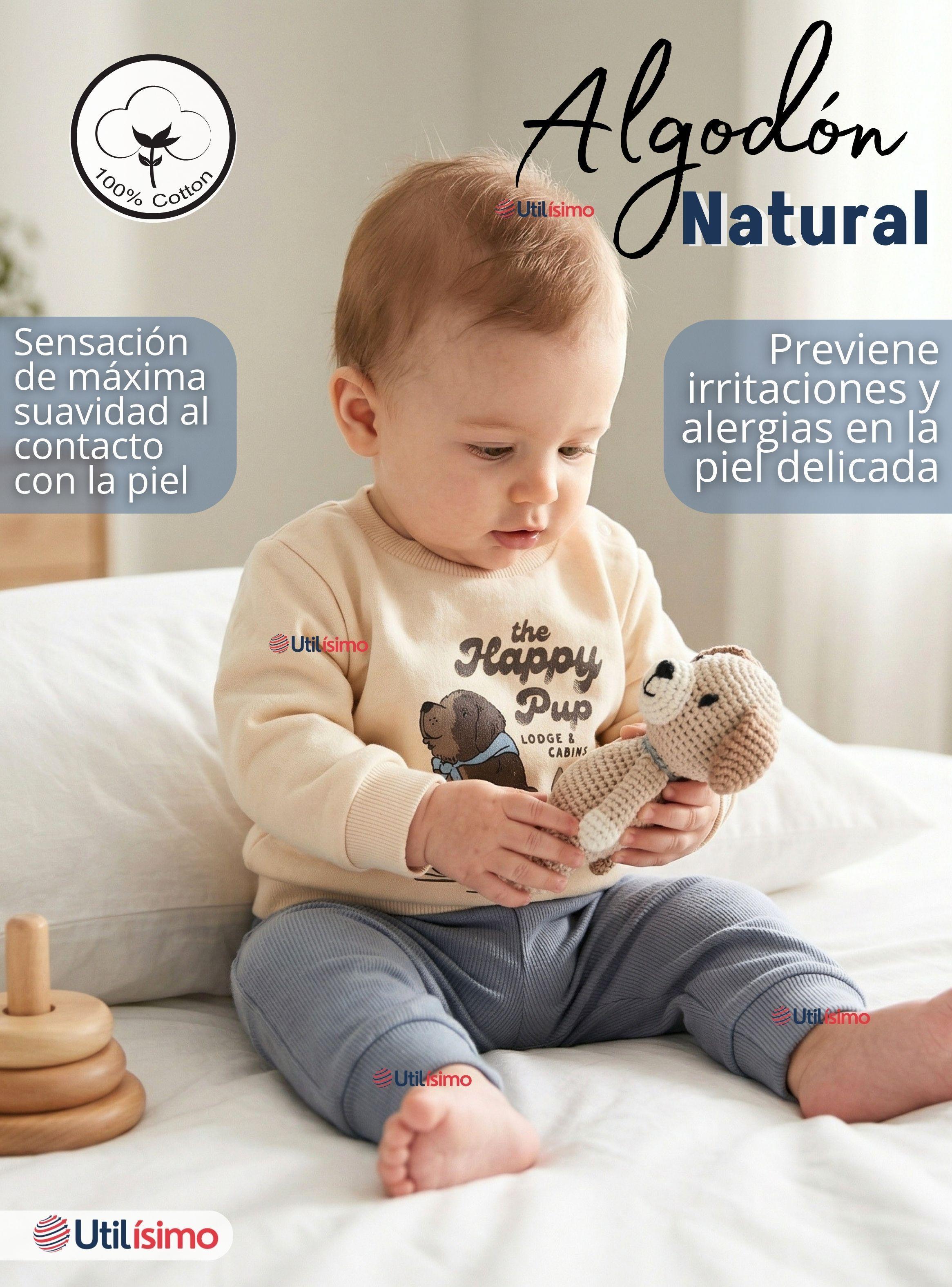 Conjunto 2 Piezas Buzo Pantalón Y Polerón Algodón Beige para Bebé Niño-4