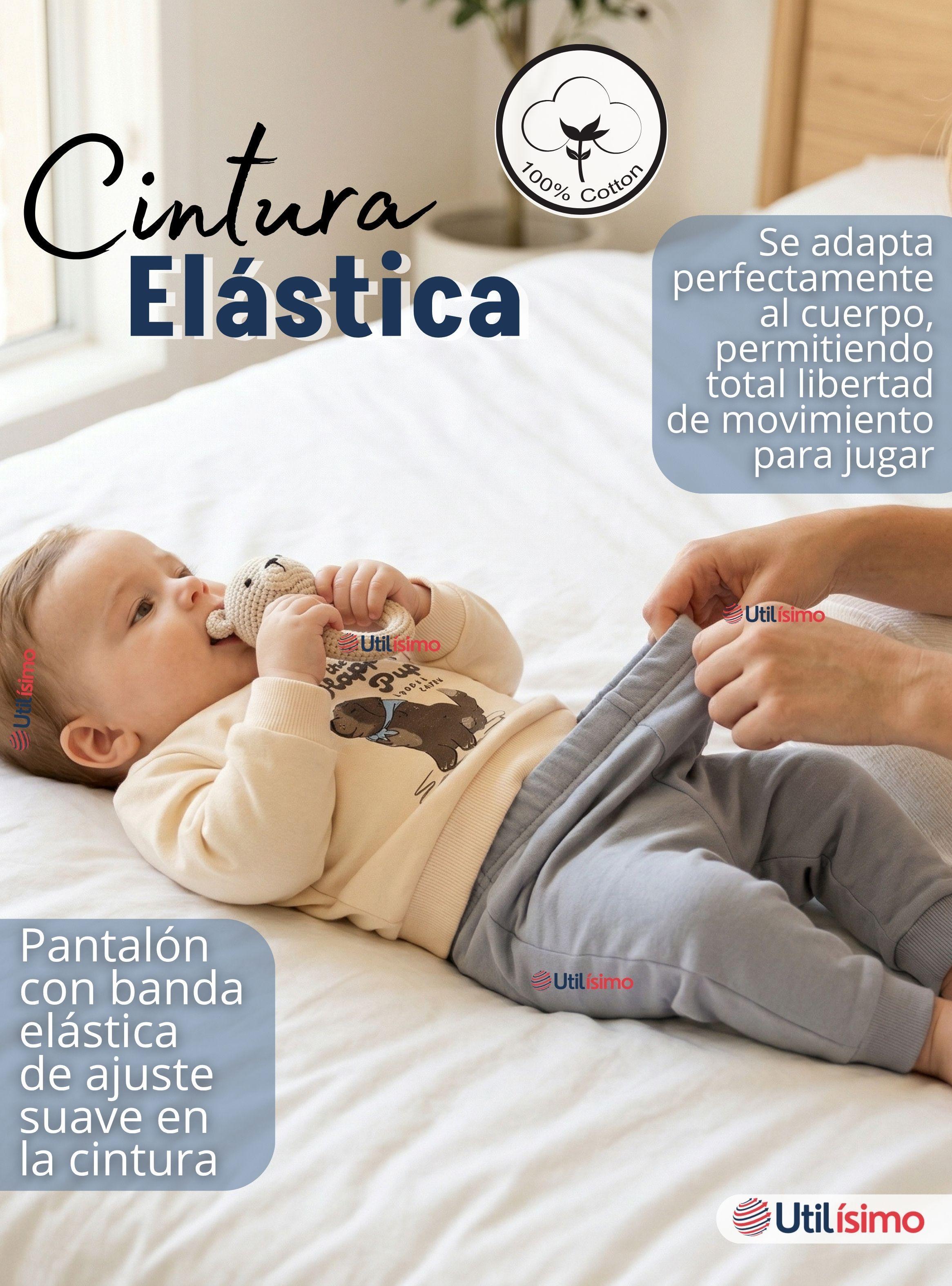Conjunto 2 Piezas Buzo Pantalón Y Polerón Algodón Beige para Bebé Niño-6