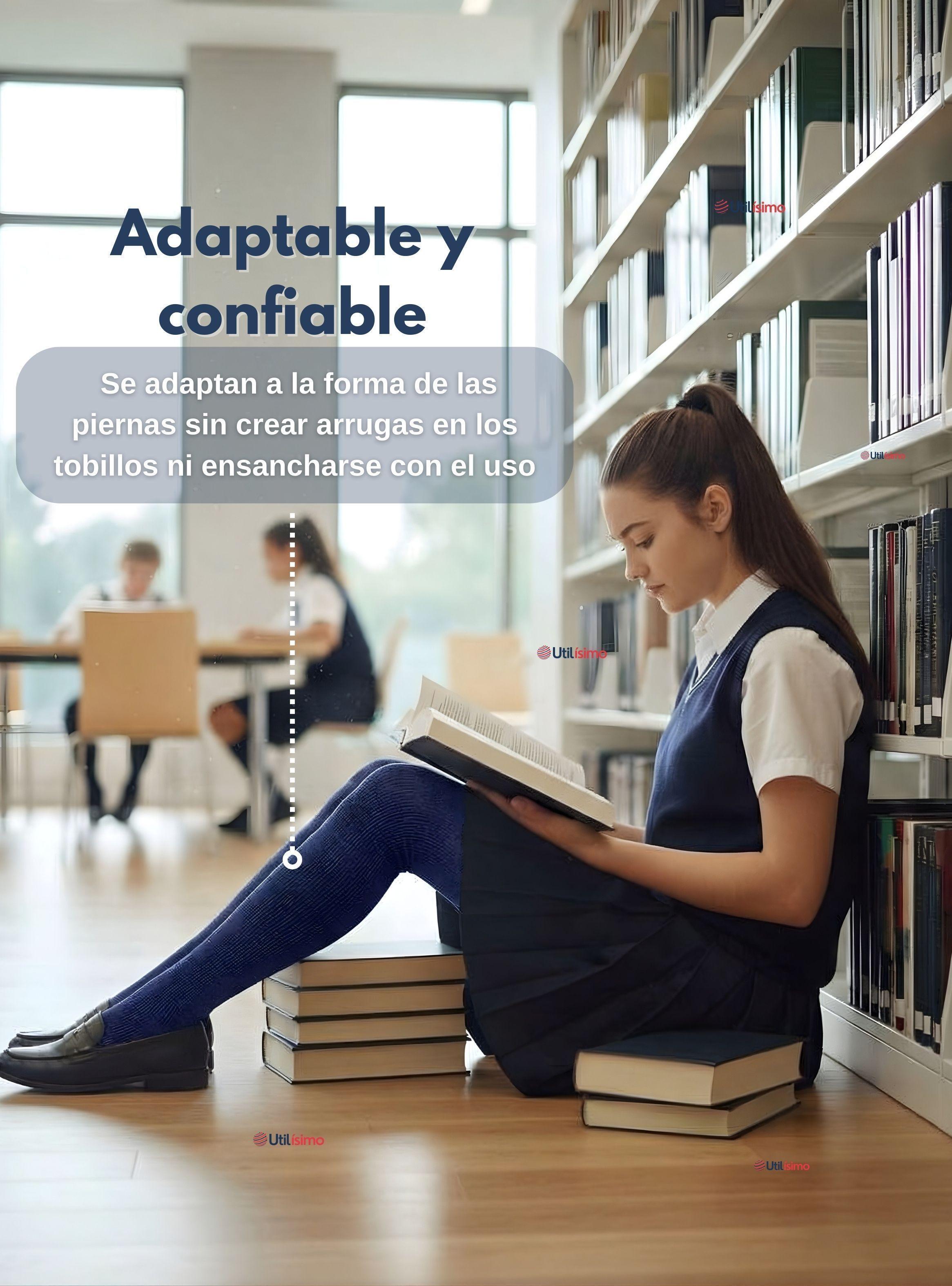 Ballerinas Escolares para Niña Algodón Color Azul-5