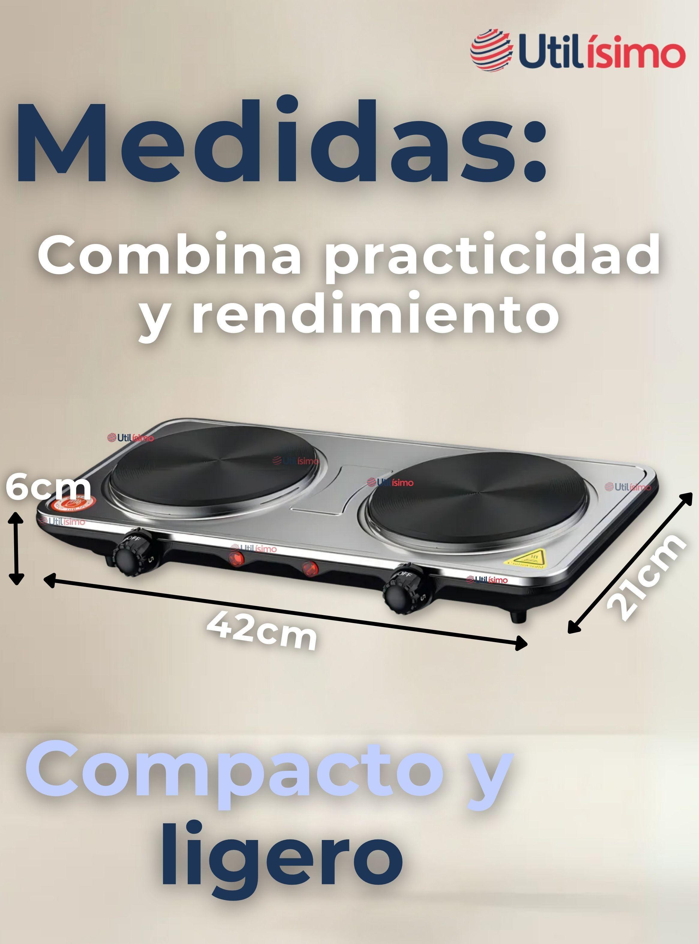 Cocina Encimera Eléctrica 2 Platos 2000W Cocinilla Premium -2