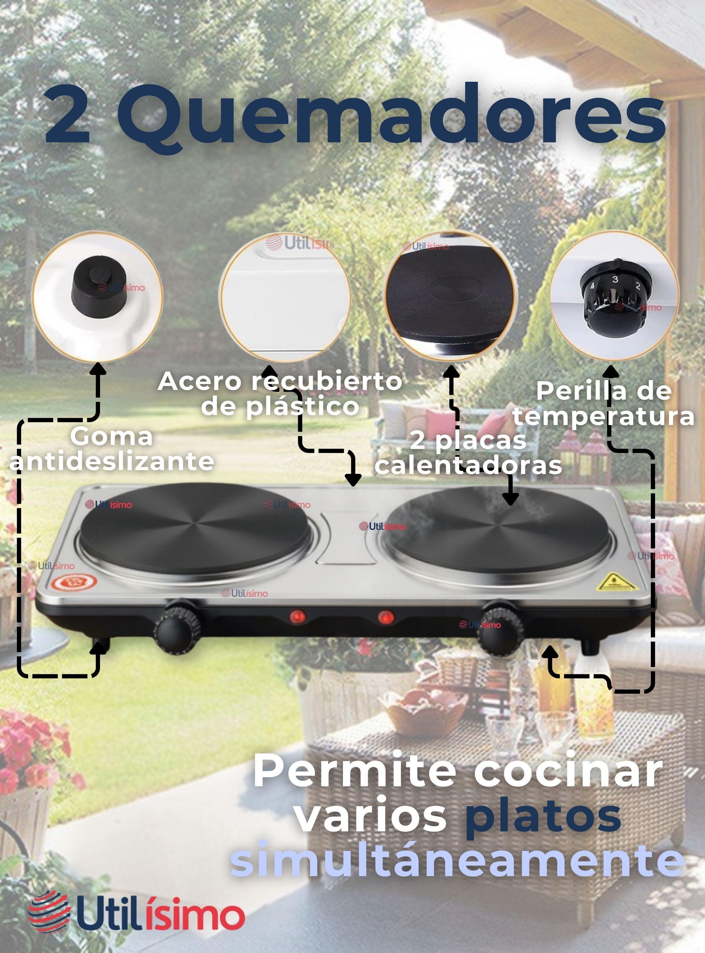 Cocina Encimera Eléctrica 2 Platos 2000W Cocinilla Premium -5