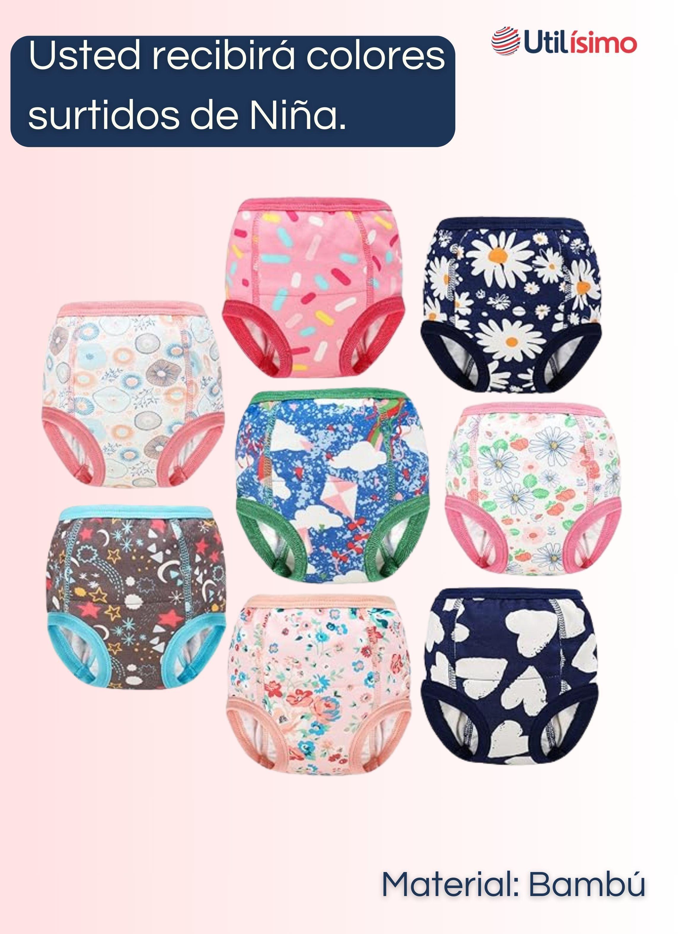 Pack 3 Calzón Pantys Niña Entrenamiento Algodón Absorbente Transpirable Cintura Elástica-1