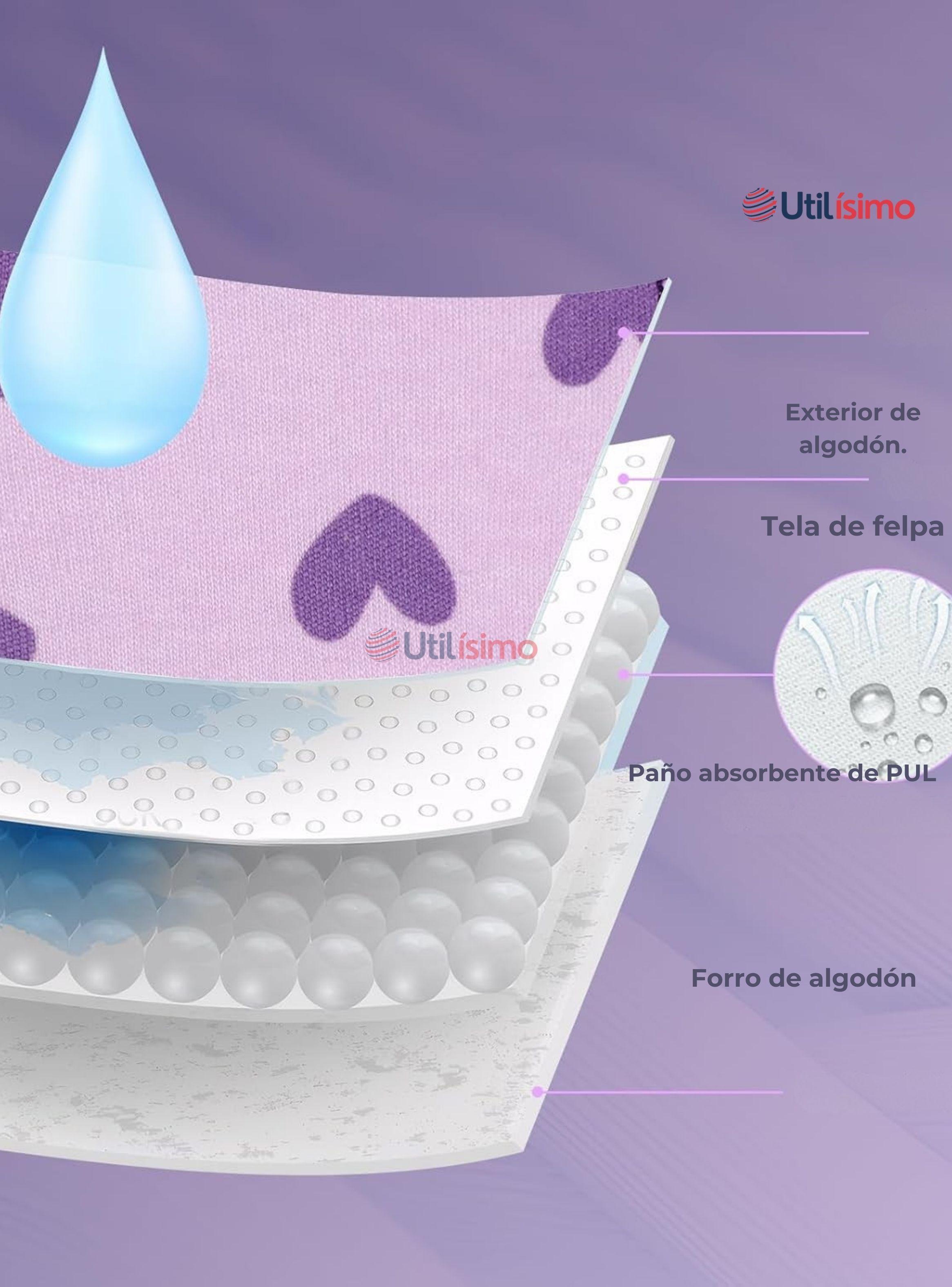 Pack 3 Calzón Pantys Niña Entrenamiento Algodón Absorbente Transpirable Cintura Elástica-4