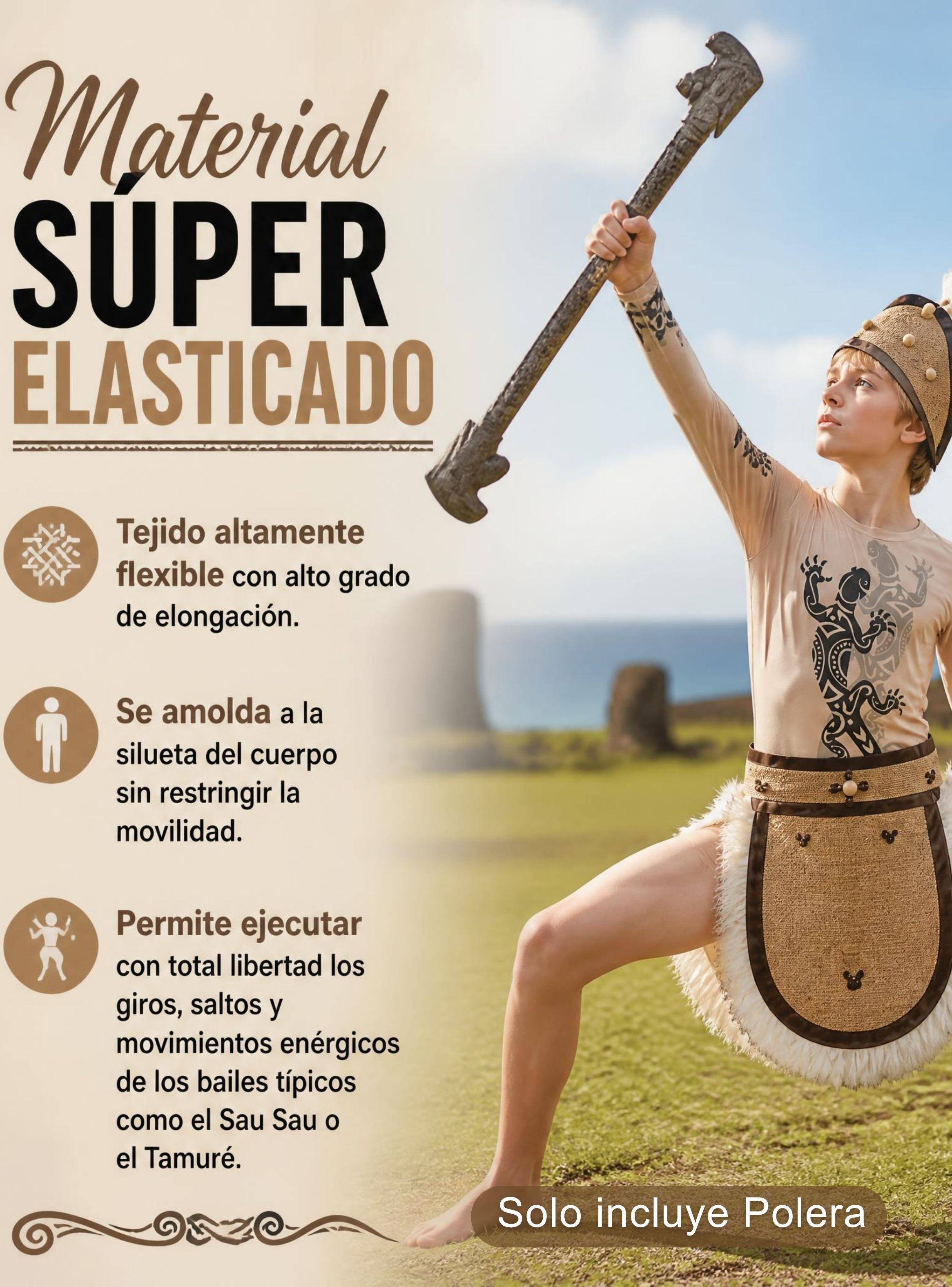 Pack 3 Poleras Tatuaje Falso Efecto Piel Juvenil  Rapa Nui Fiestas Patrias-7
