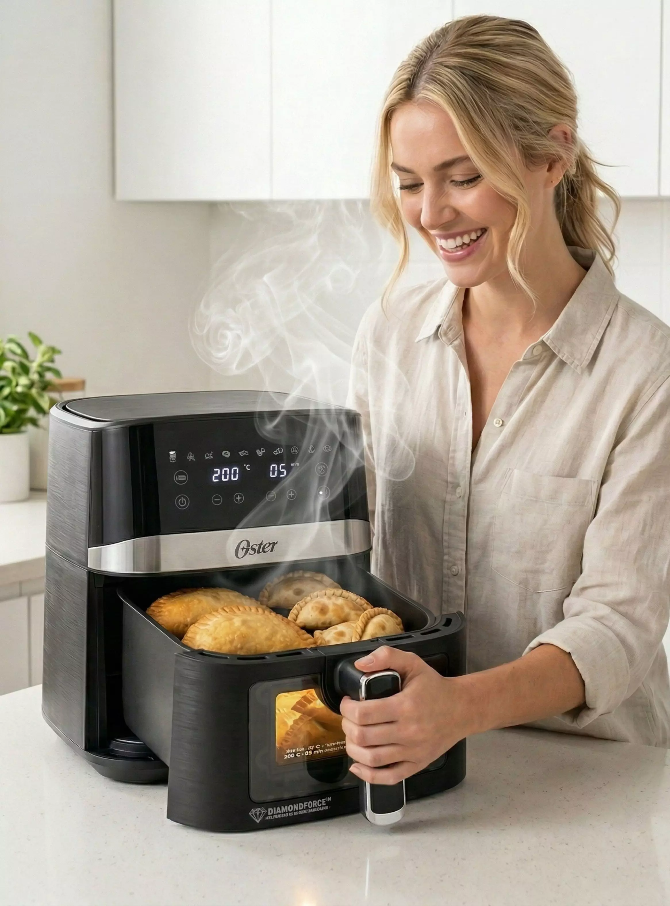 Freidora de aire digital Oster® recubrimiento DiamondForce,4L de capacidad,CKSTAF40WDDF 1300W-0