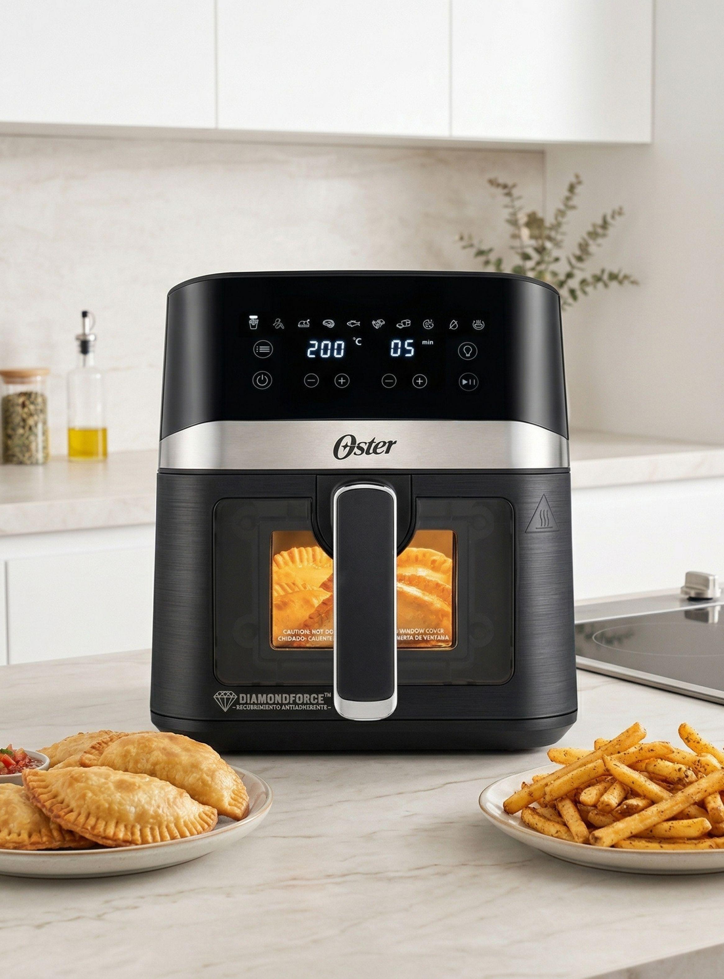 Freidora de aire digital Oster® recubrimiento DiamondForce,4L de capacidad,CKSTAF40WDDF 1300W-1