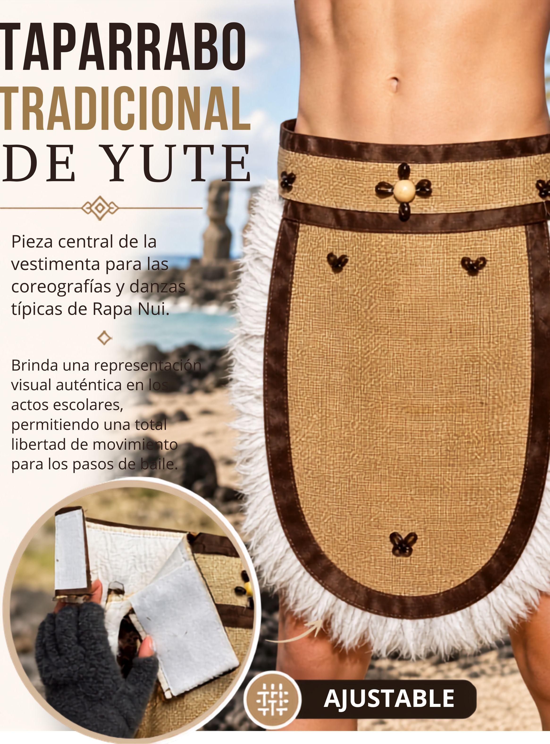 Traje Pascuense Típico Completo 4 Piezas de NIño Rapa Nui Fiestas Patrias-5