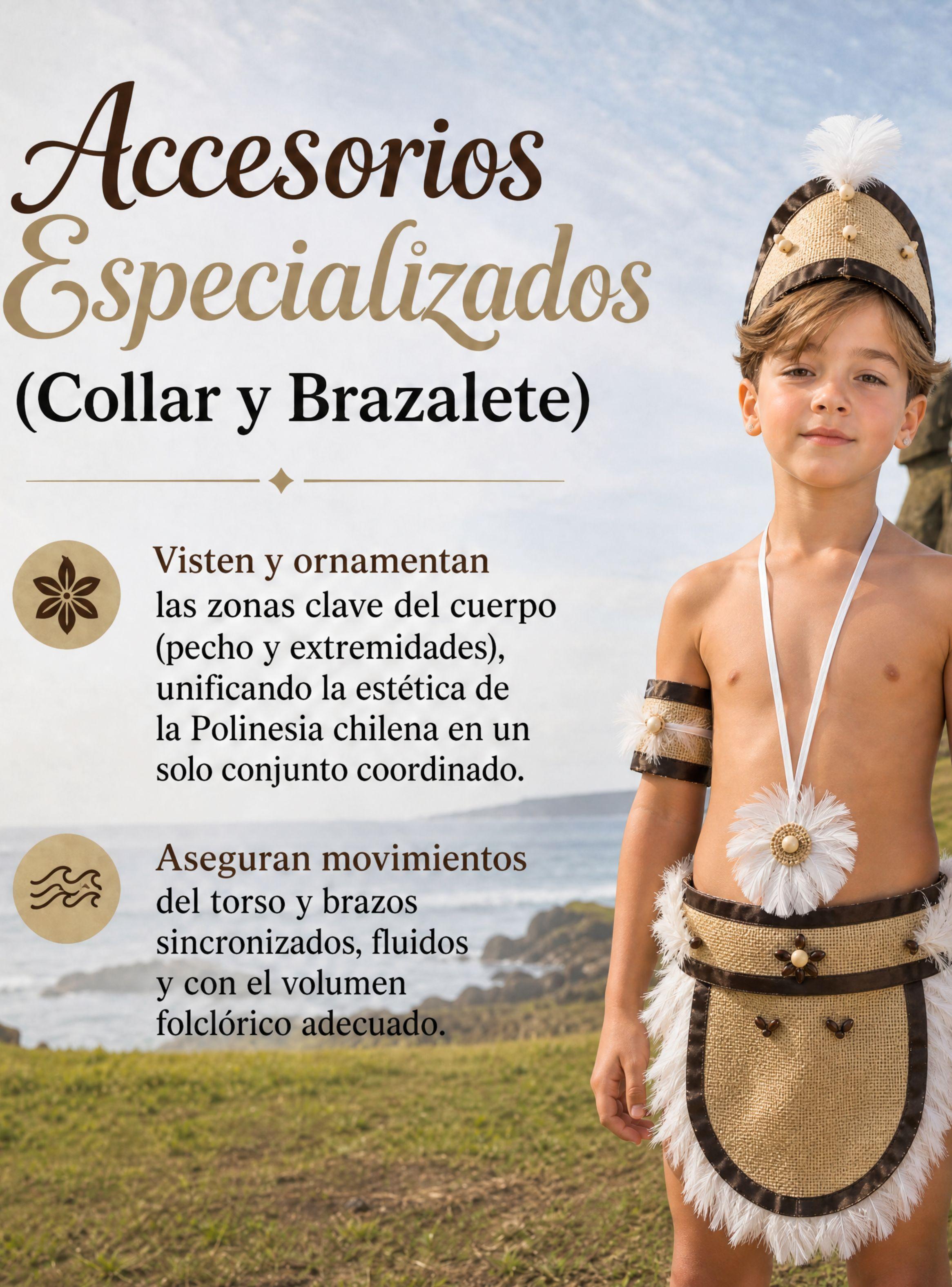 Traje Pascuense Típico Completo 4 Piezas de NIño Rapa Nui Fiestas Patrias-6