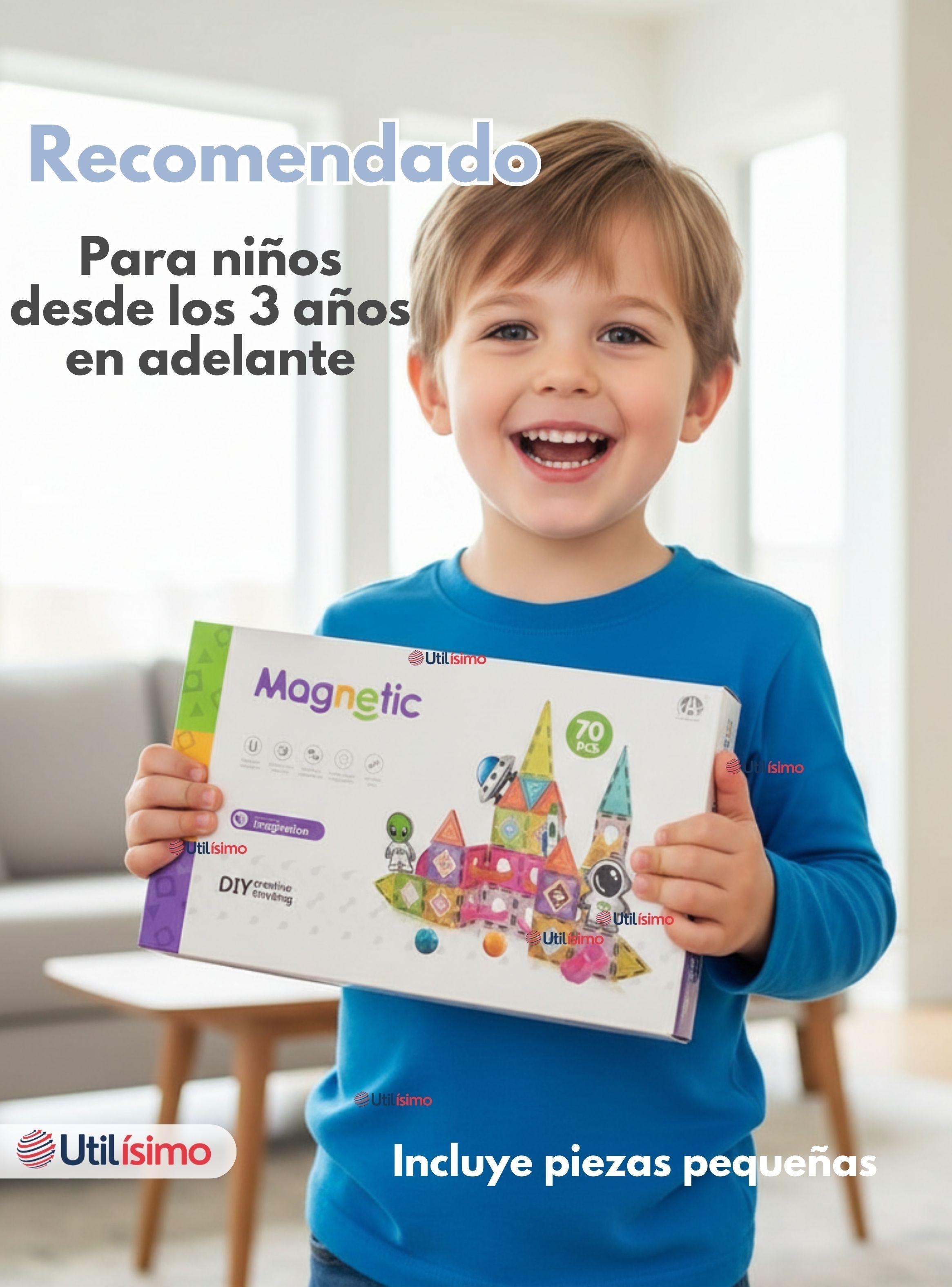 Juego Bloques De Construcción Magnéticos 3D 70 Piezas para Niño o Niña-5