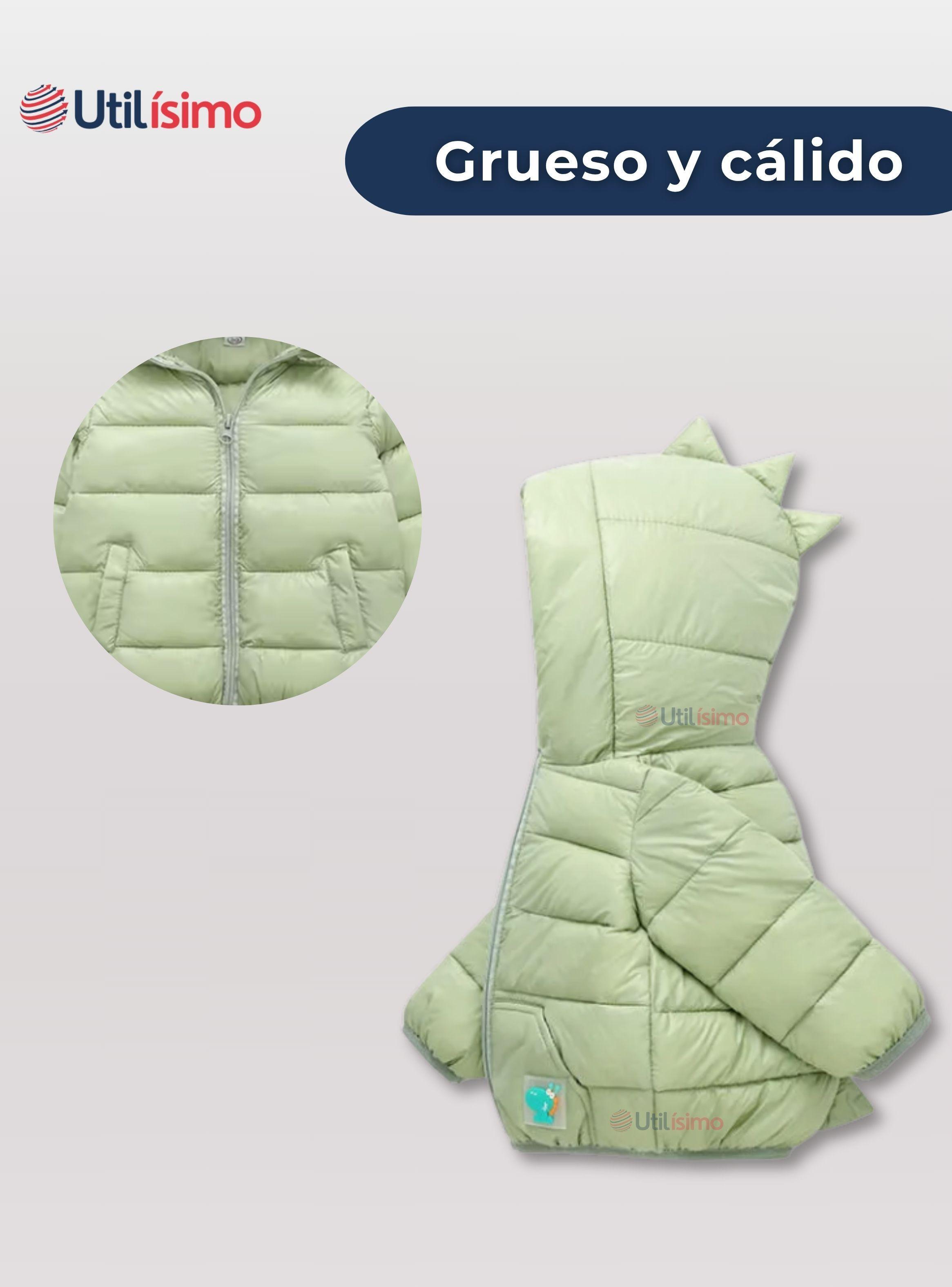 Parka Dinosaurio Con Capucha Manga Larga Niño Verde-3