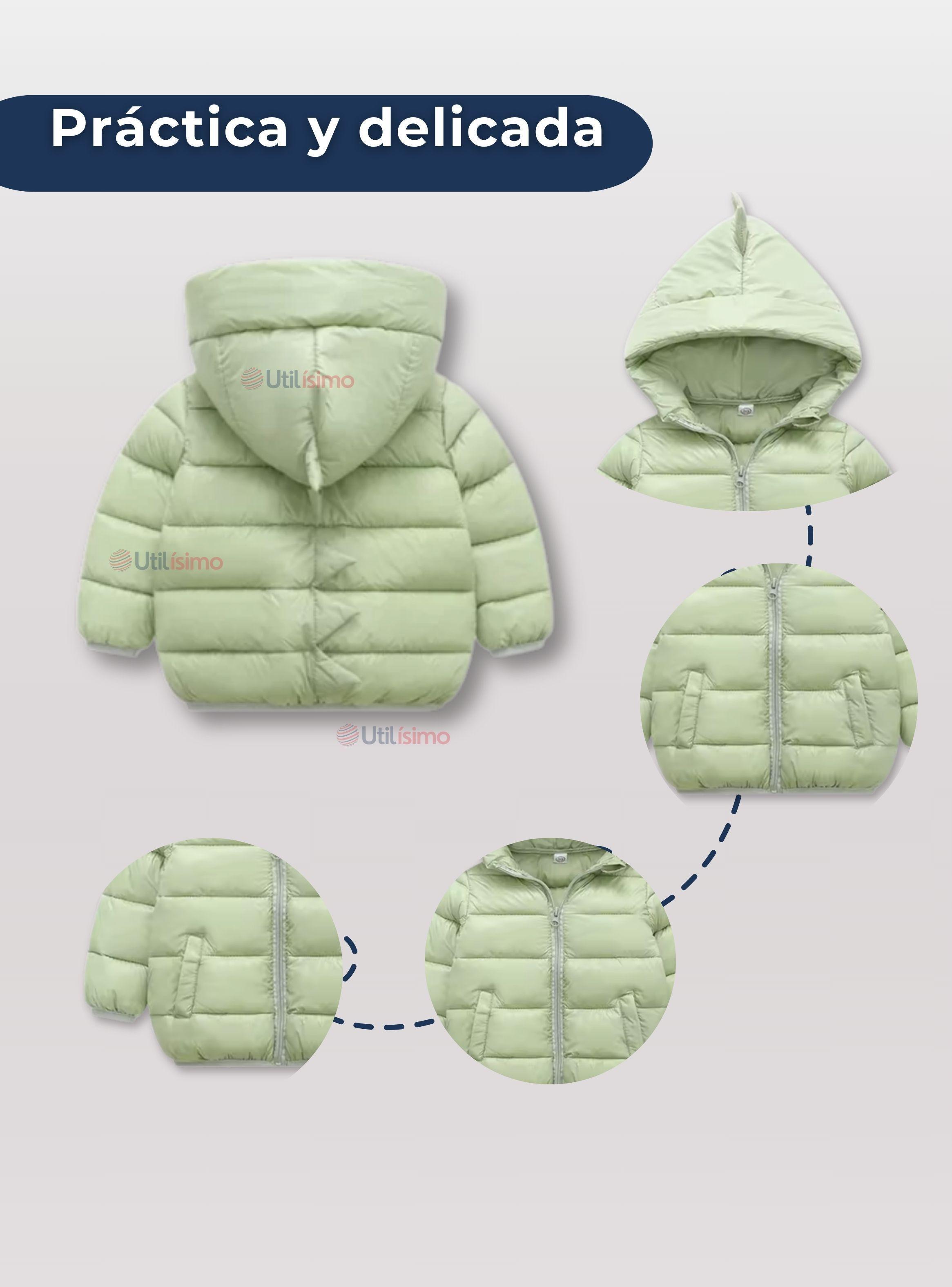 Parka Dinosaurio Con Capucha Manga Larga Niño Verde-4