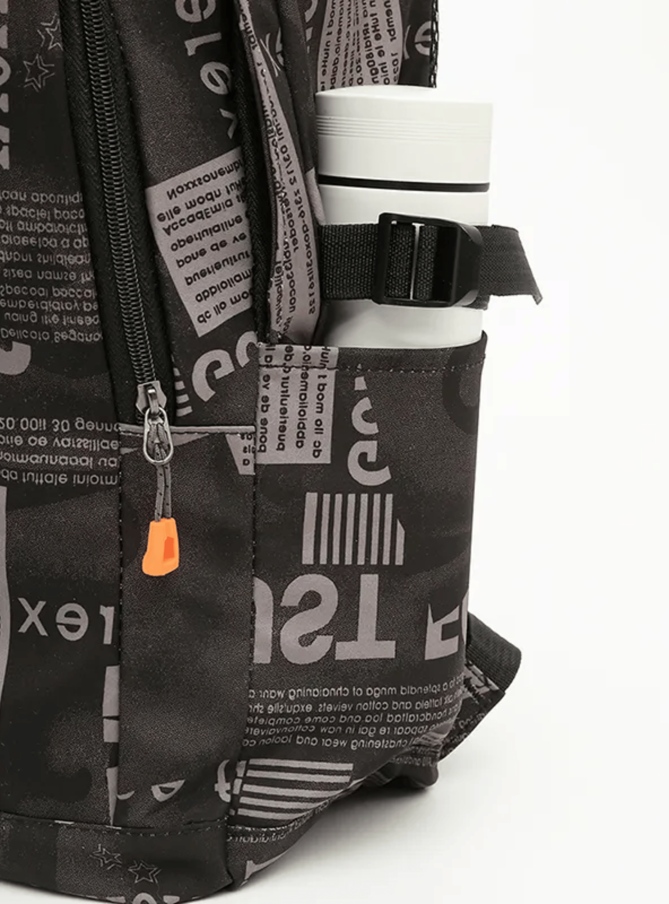 Pack Mochila Lonchera Estuche Grande 49cm Juvenil y Escolar Black-5