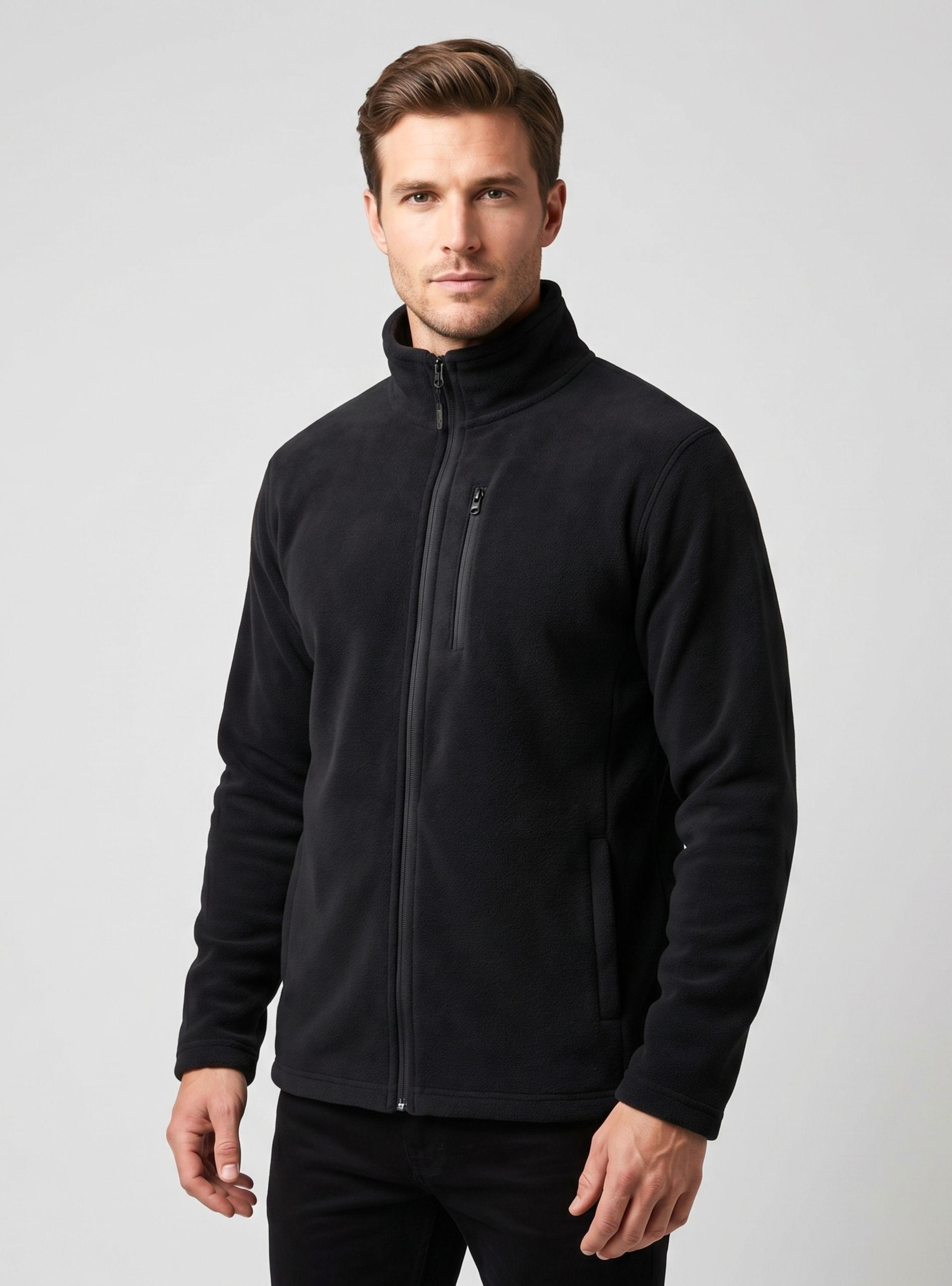Polerón Térmico Micropolar Cuello Alto Hombre Color Negro Invierno-0