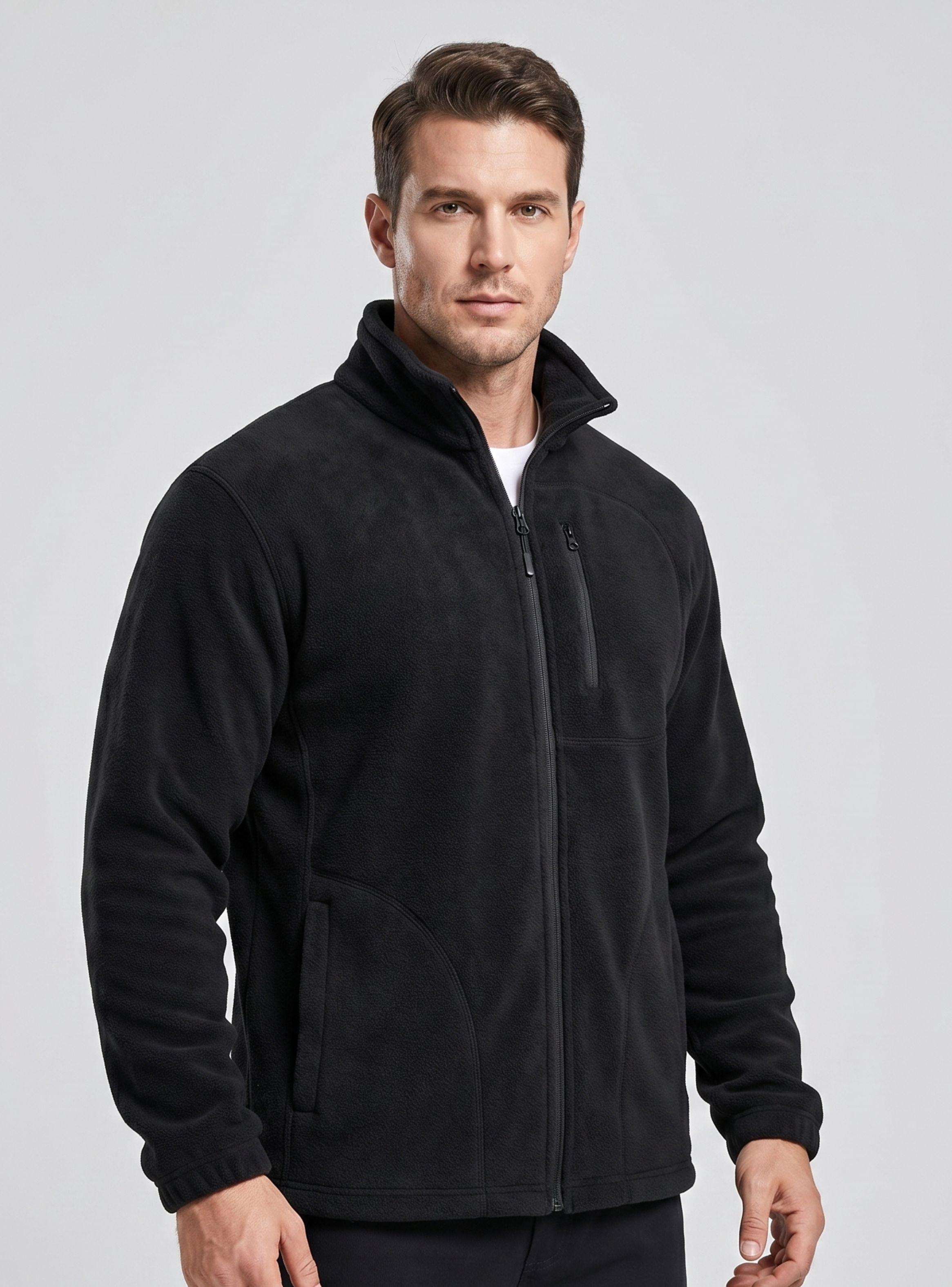 Polerón Térmico Micropolar Cuello Alto Hombre Color Negro Invierno-1