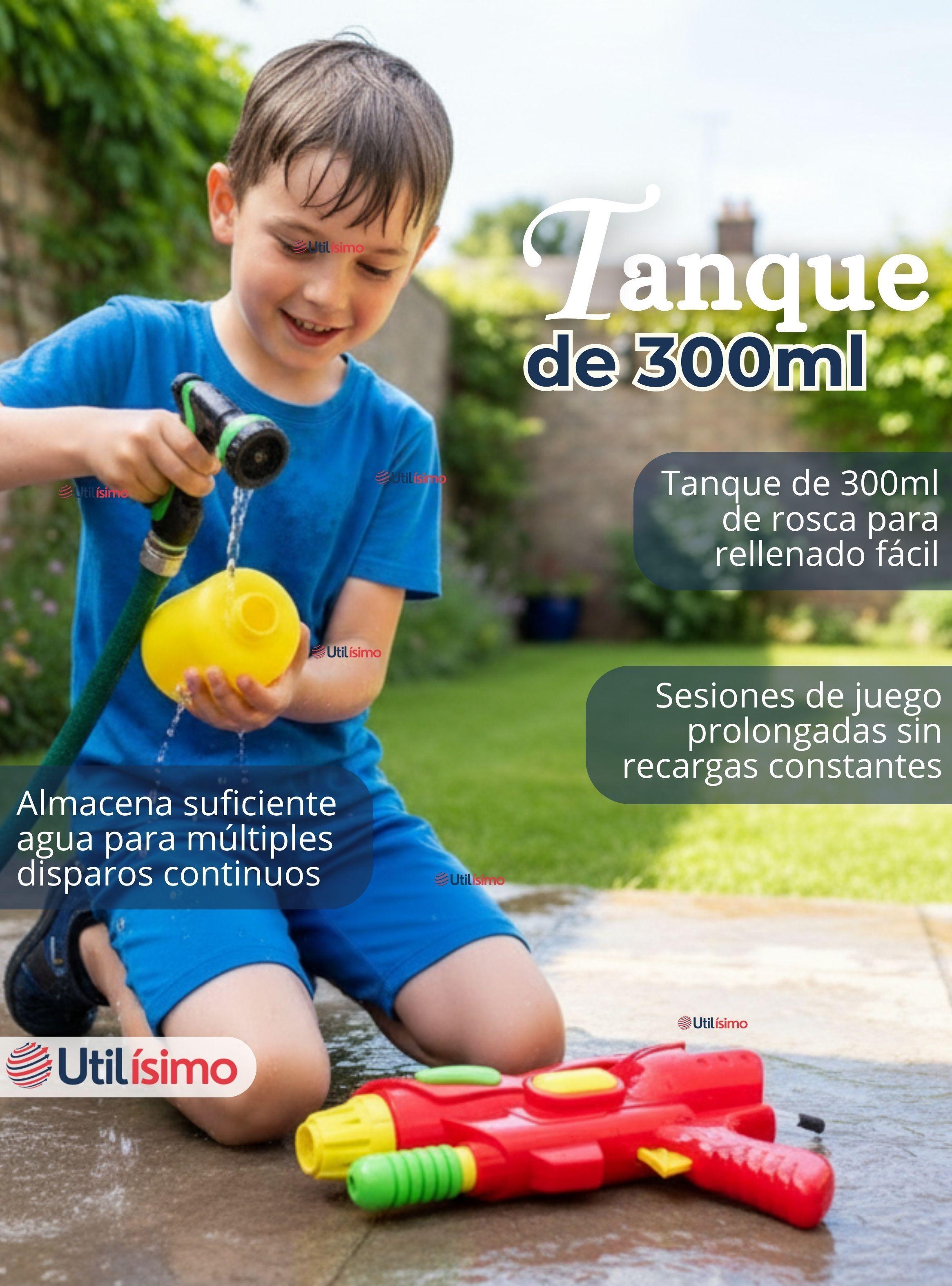 Pistola De Agua 300ml 32cm Colores Surtidos Juguete Lanza Agua para Niño y Niña-4