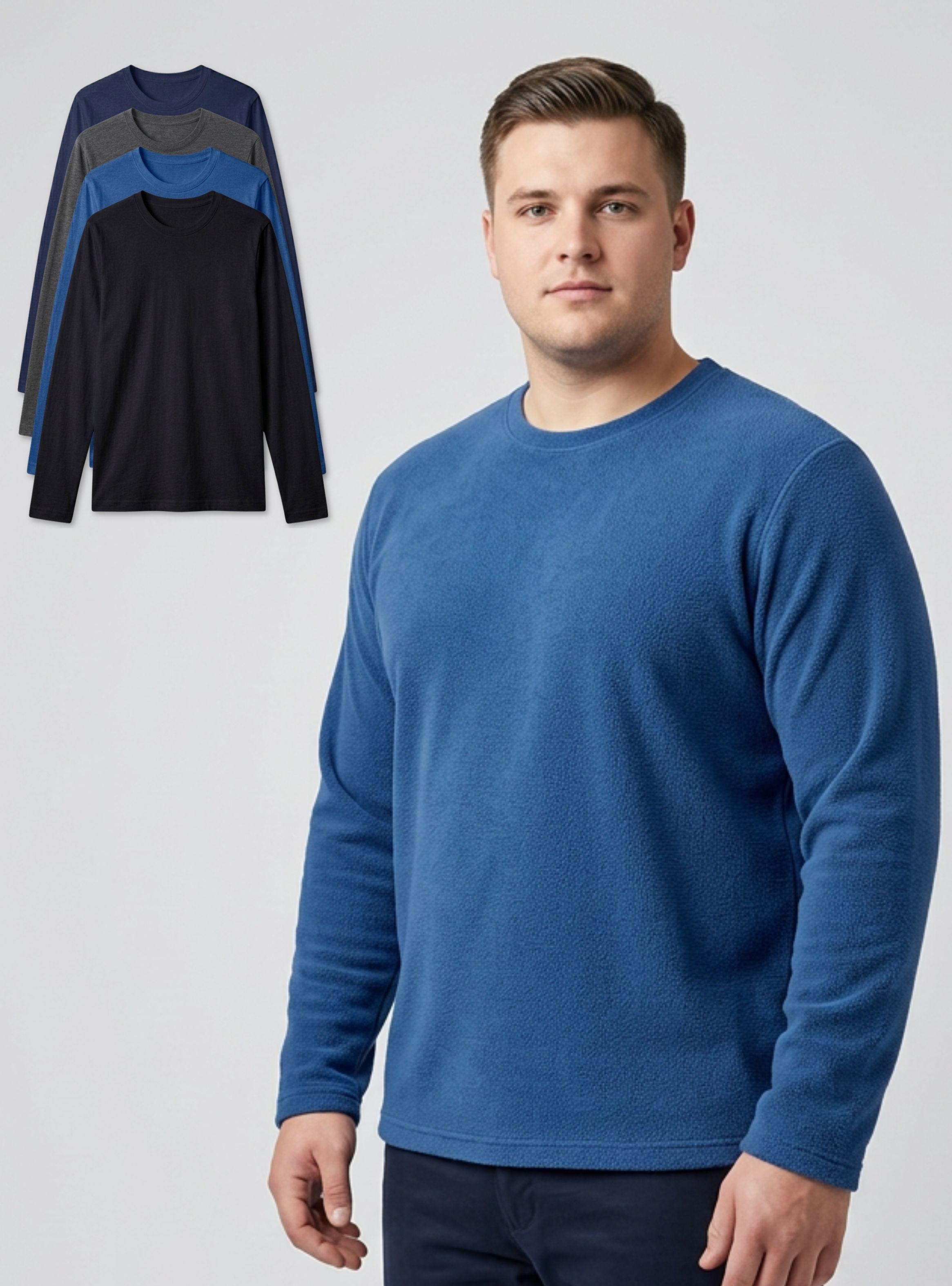 Camiseta Polera Polar Primera Capa Manga Larga Colores Surtidos Hombre-1