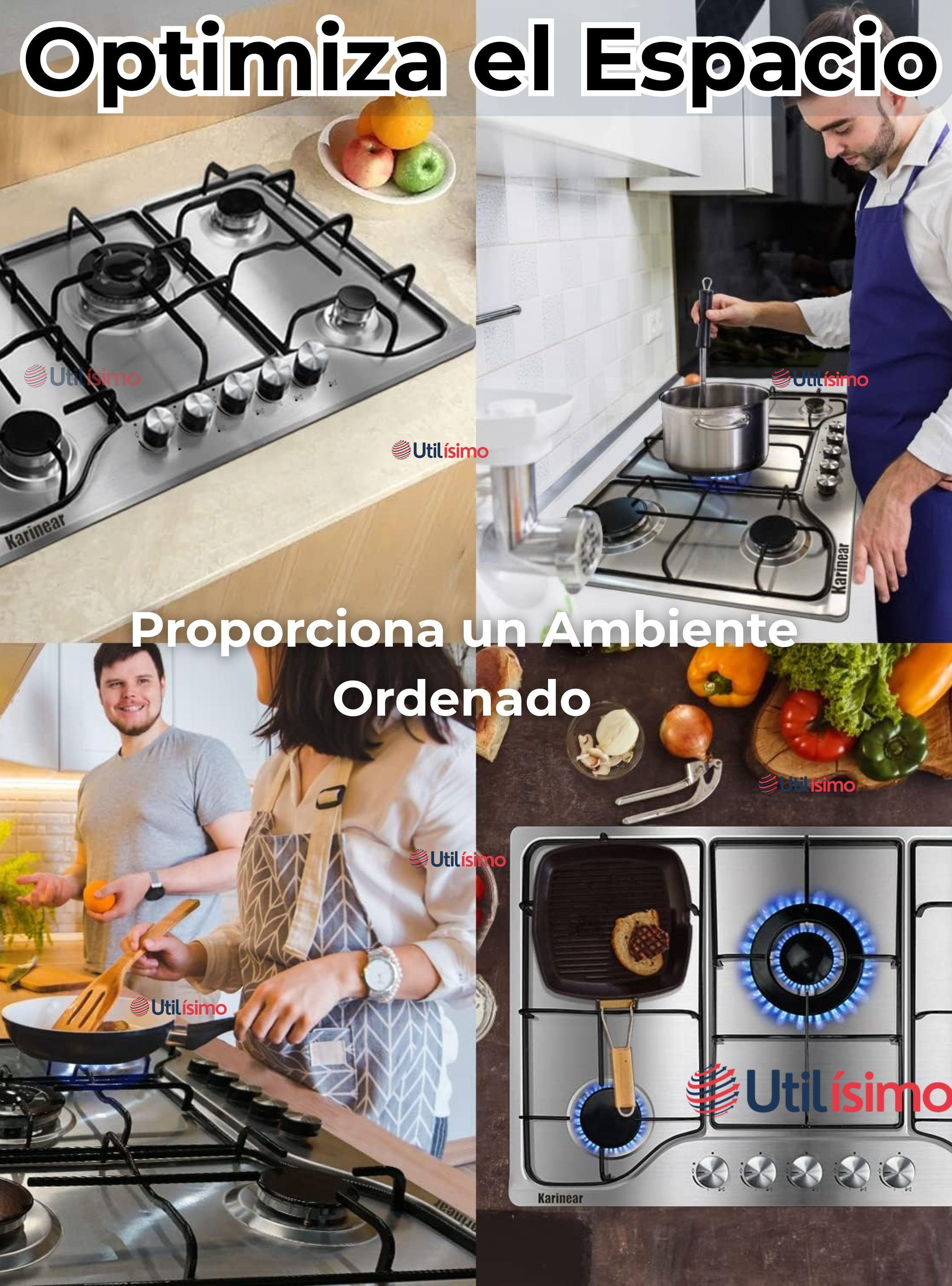 Cocina Encimera Gas Licuado de 5 Platos Acero Inoxidable + Kit de instalación-6