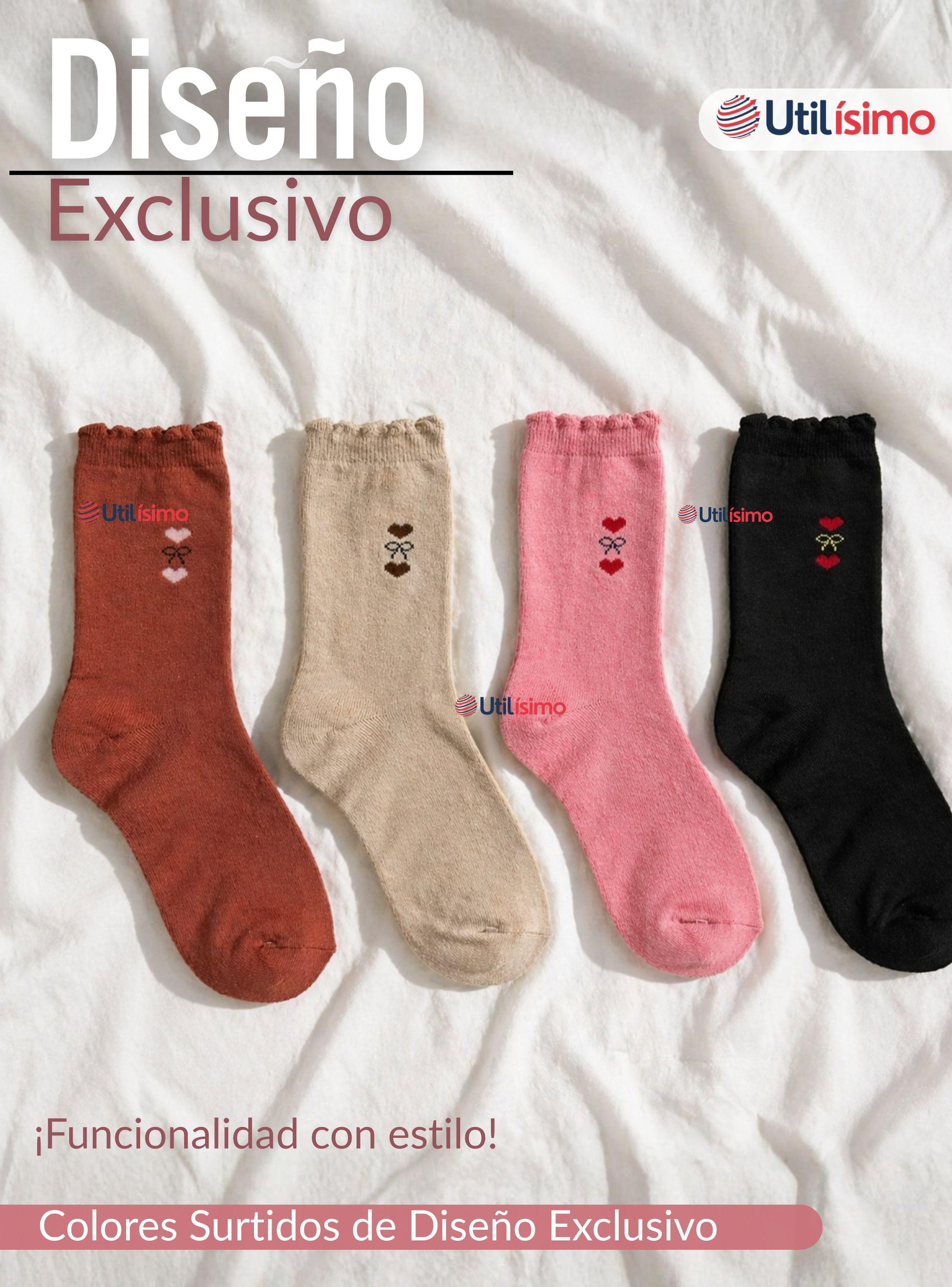 Calcetín Mujer Algodón con Toalla Colores Surtidos Invierno-6