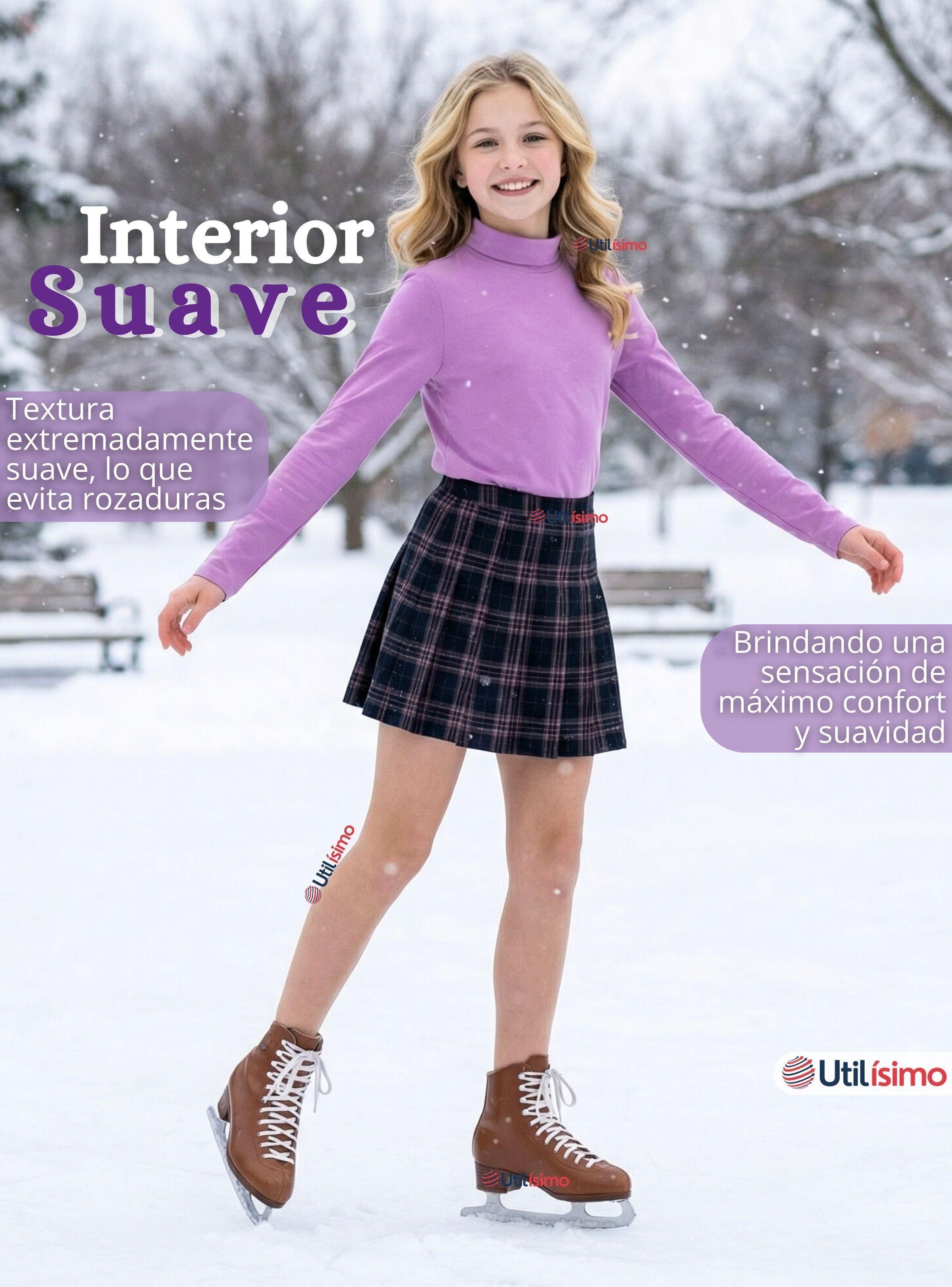 Polera Camiseta Polar Lila Primera Capa Cuello Beatle Manga Larga Niñas-6